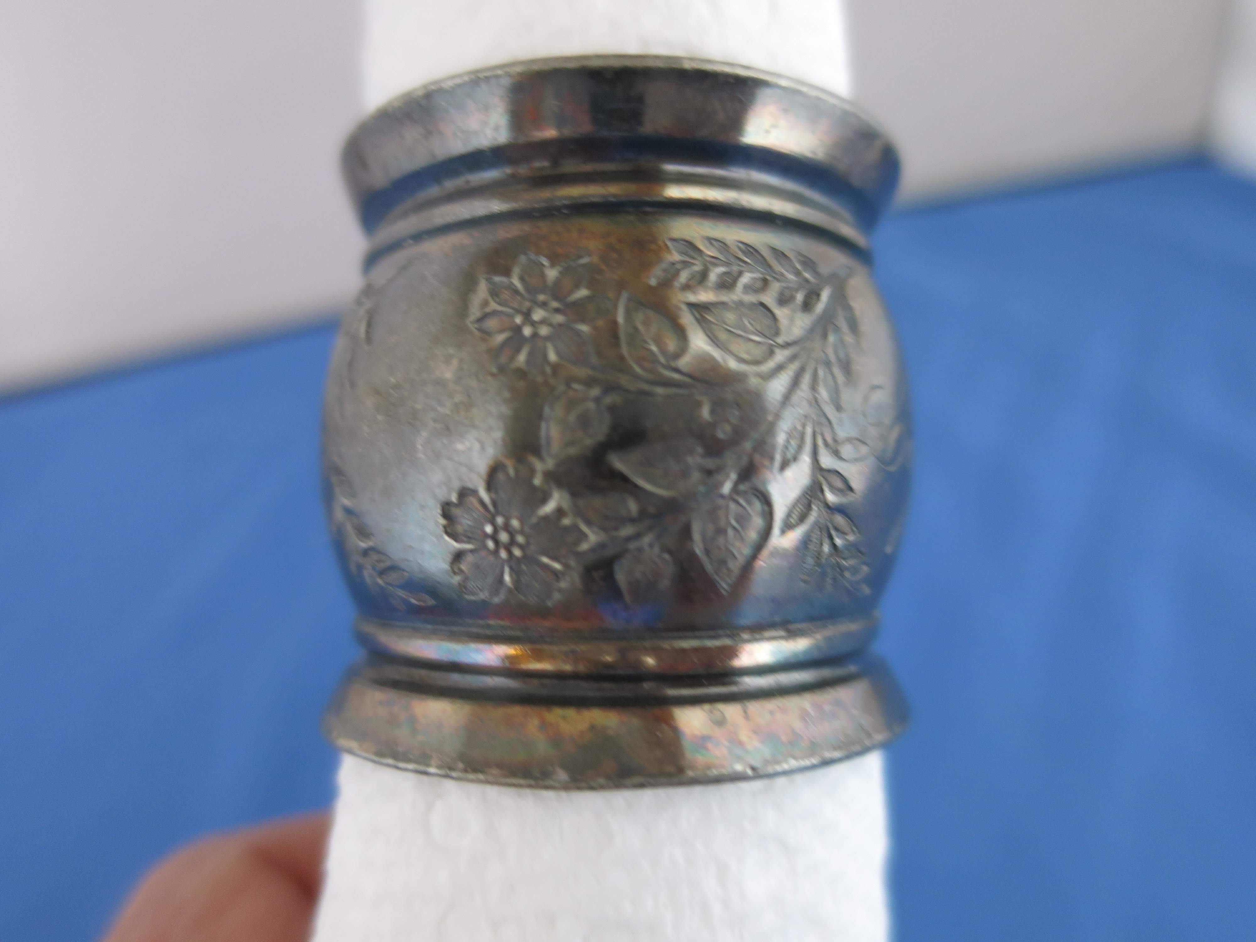 Antique Sterling Silver Napkin Ring Monogrammed Lyle