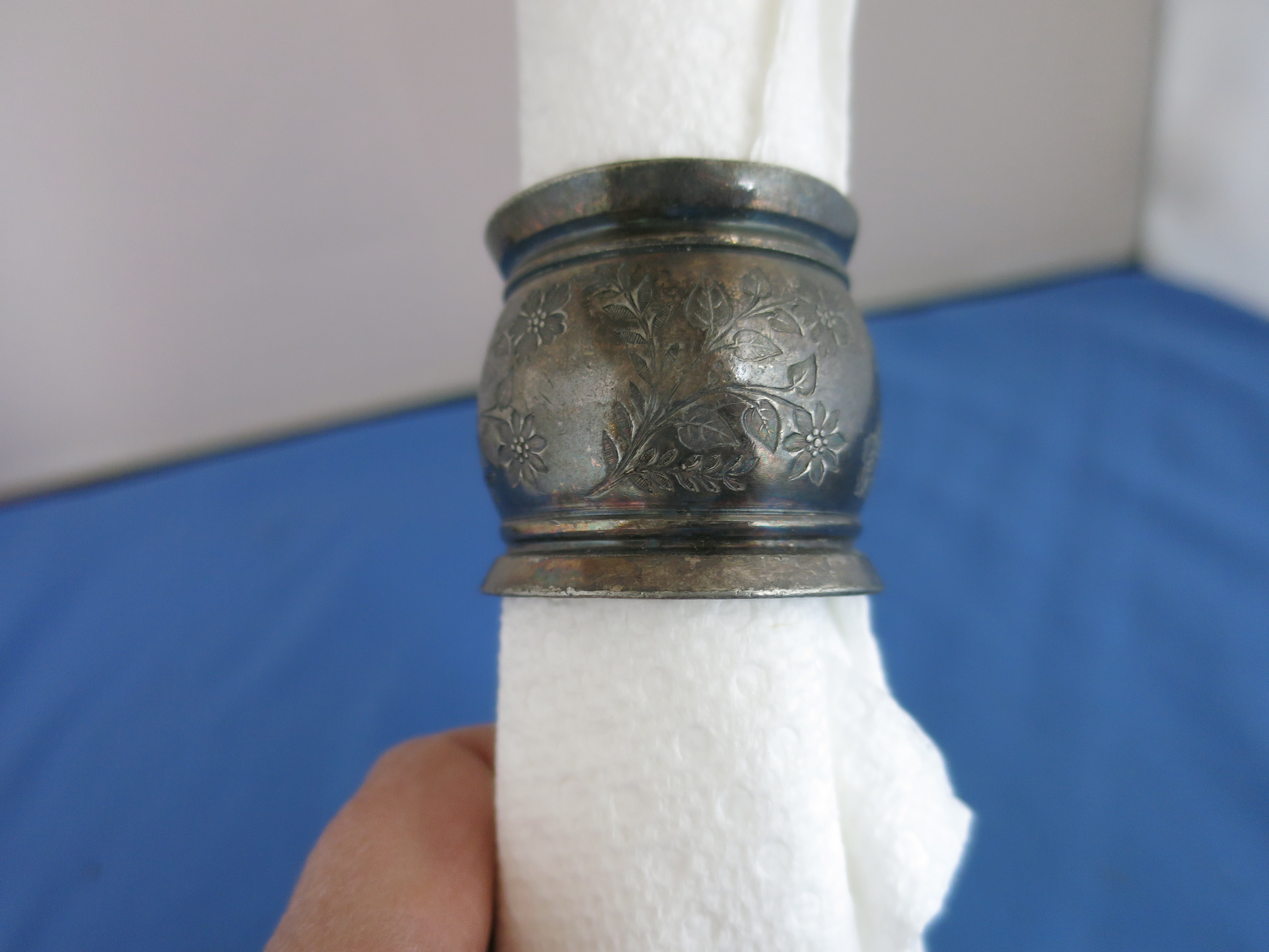Antique Sterling Silver Napkin Ring Monogrammed Lyle