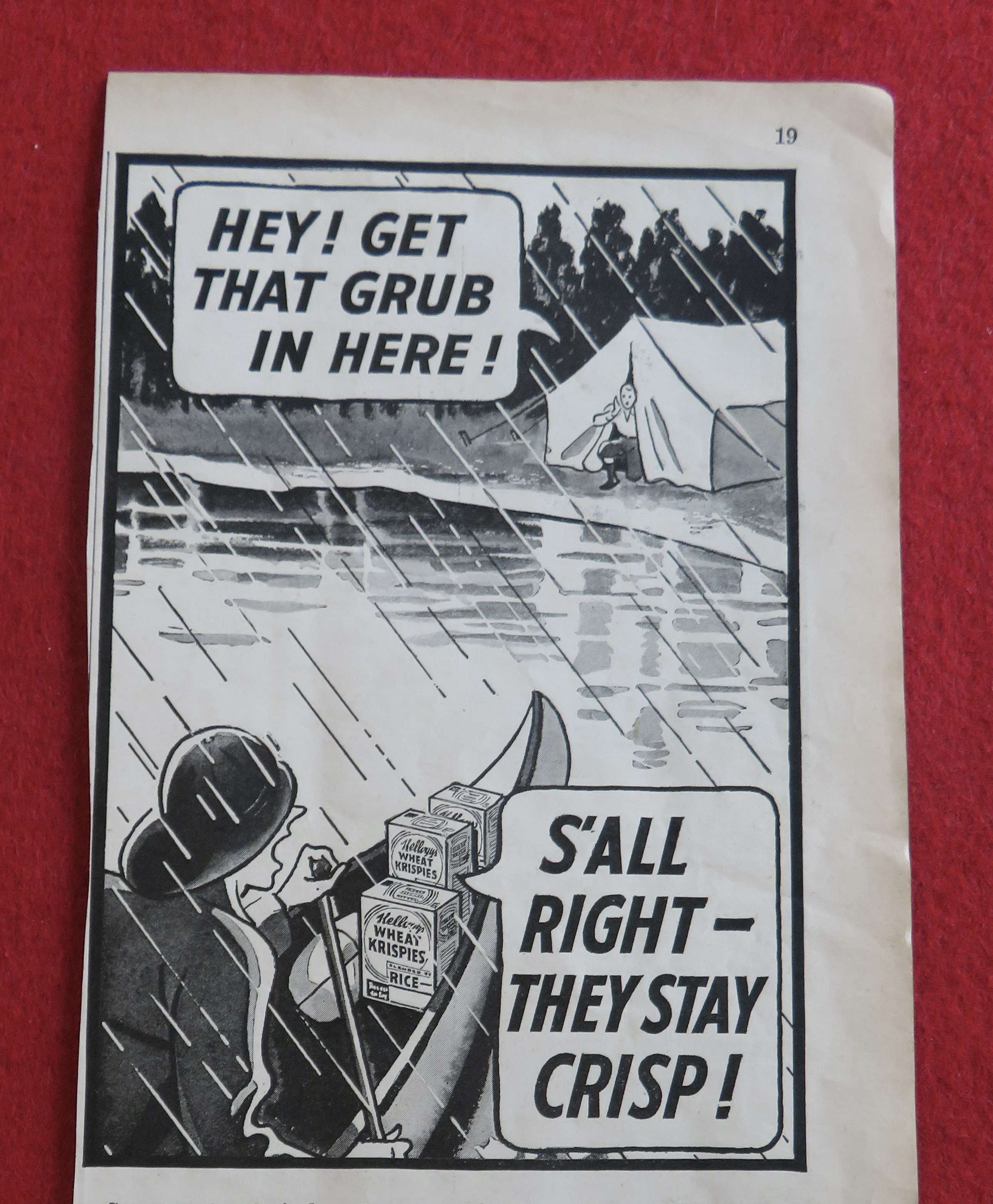 1936 Kellogg's Wheat Krispies With Man In Boat