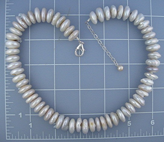 Coin Pearl Lustrous Creamy White Necklace