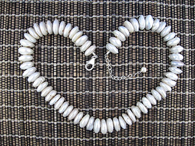 Coin Pearl Lustrous Creamy White Necklace