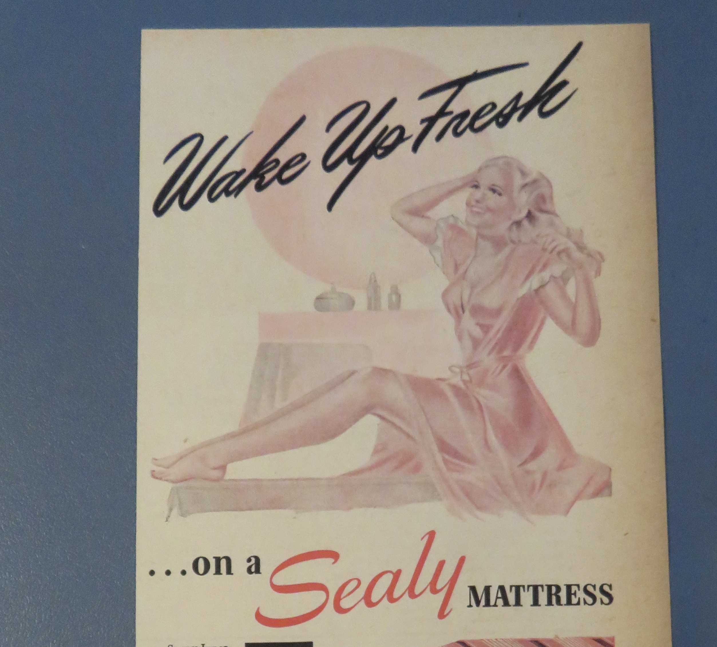 1946 Sealy Mattress with Lovely Woman In Nightie