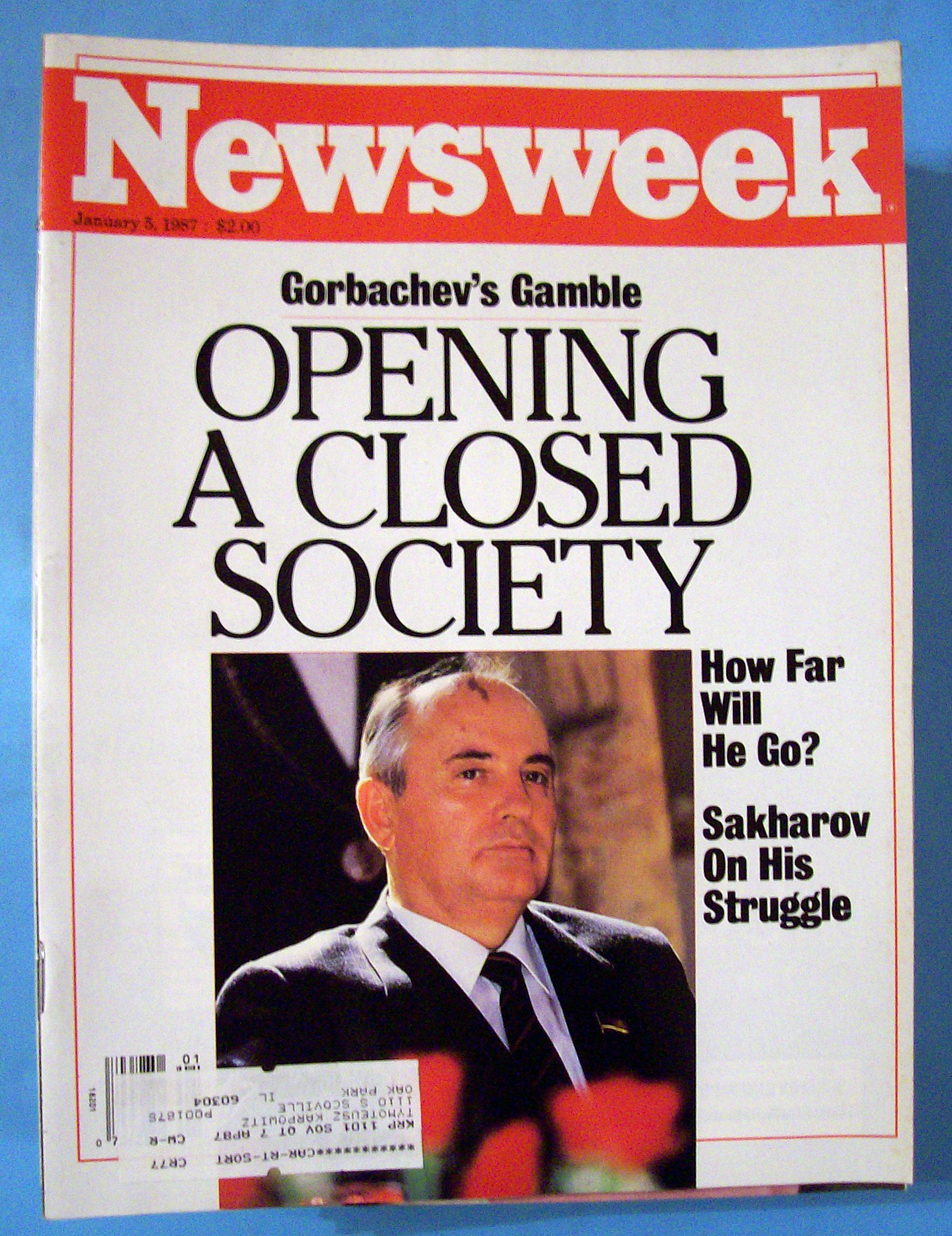 Newsweek Magazine -January 5, 1987- Gorbachev's Gamble