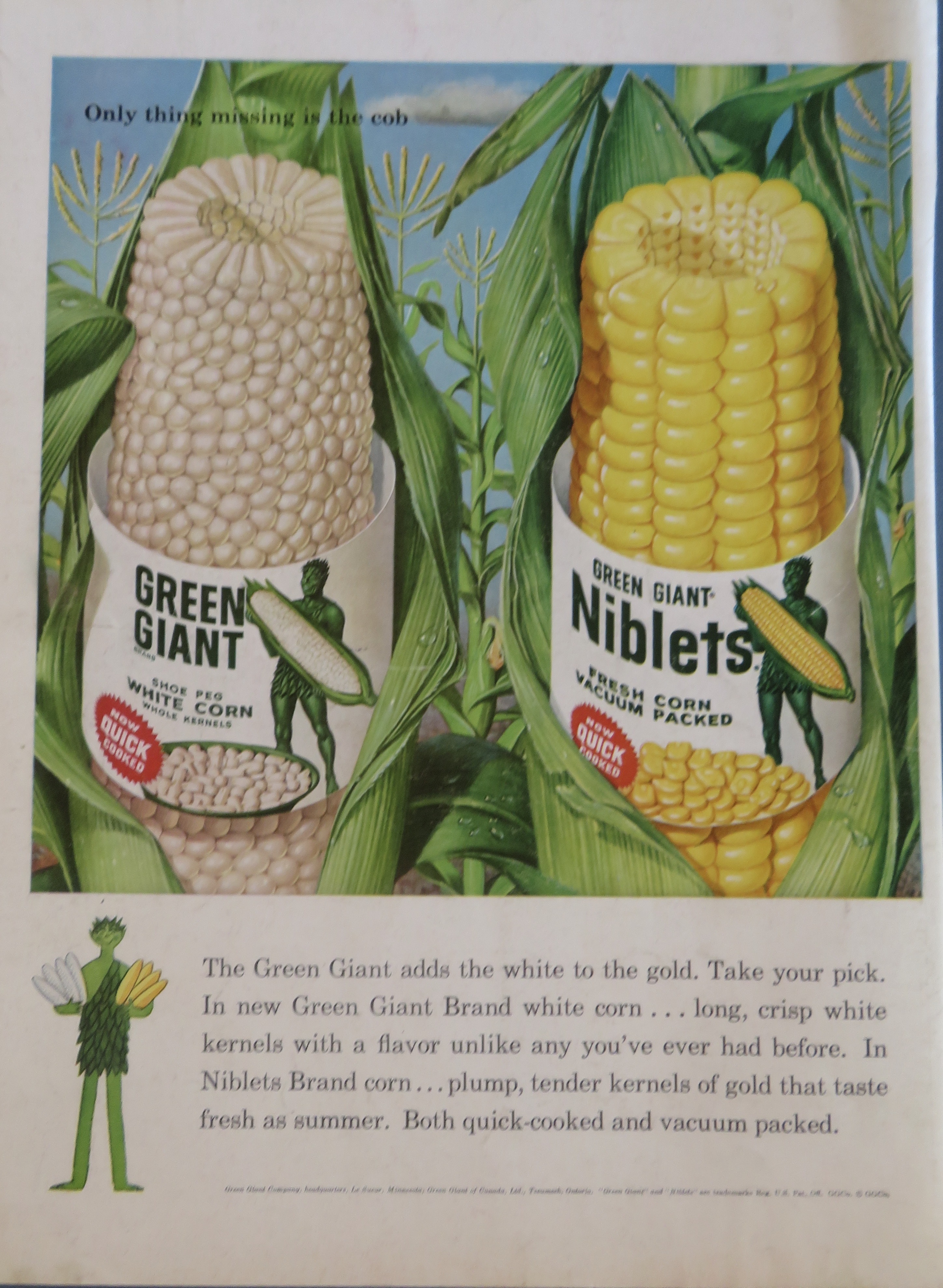 1959 Green Giant Corn with White Corn & Niblets