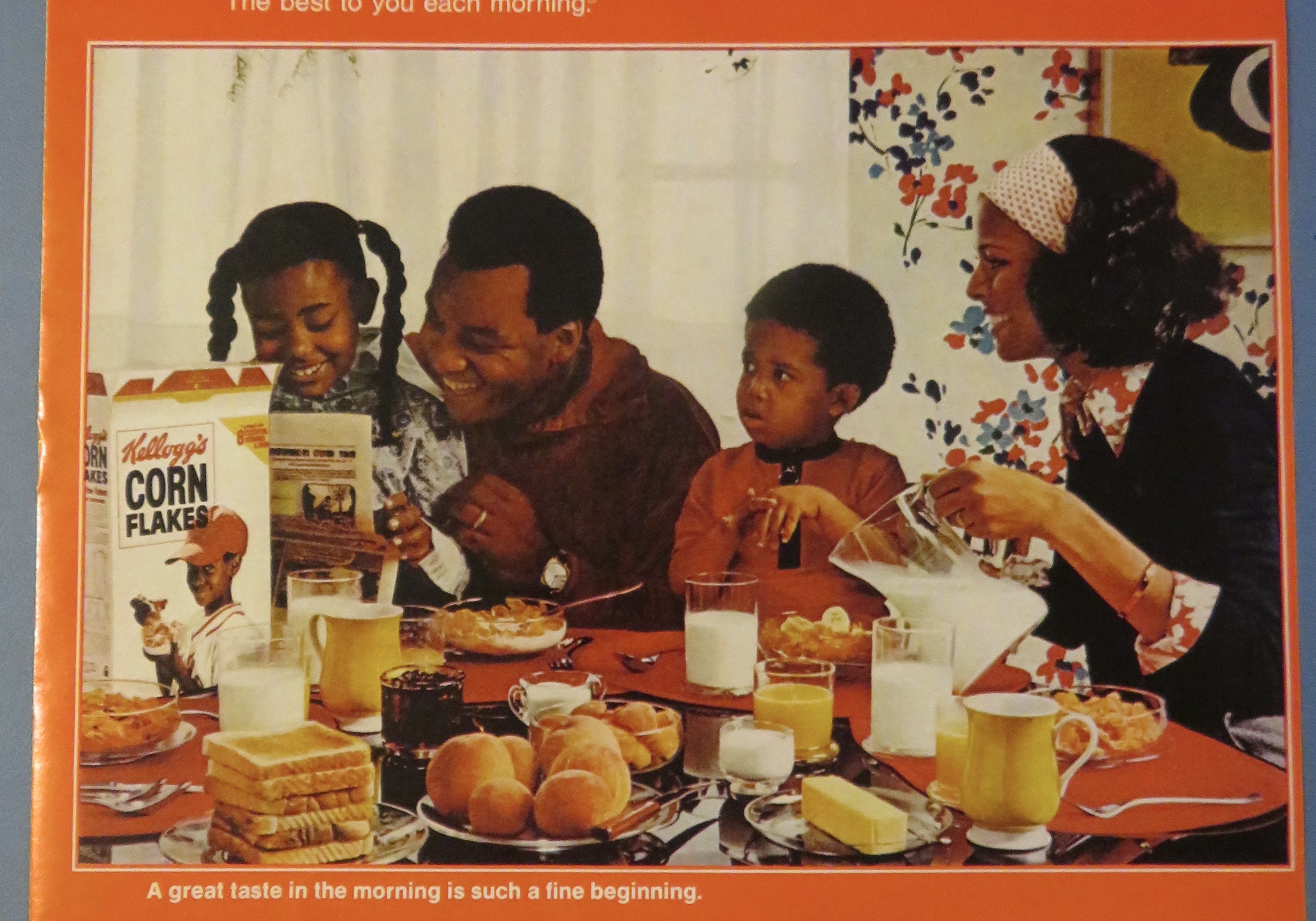 1973 Kellogg's Corn Flakes with Family Having Breakfast