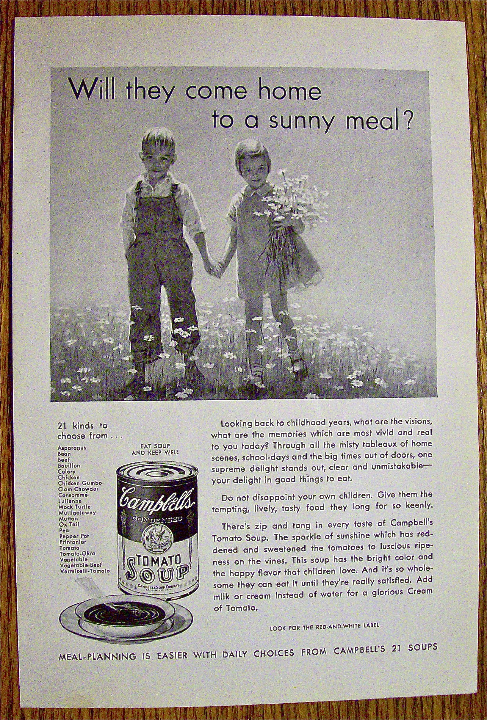 1932 Campbell's Tomato Soup with Children In Field