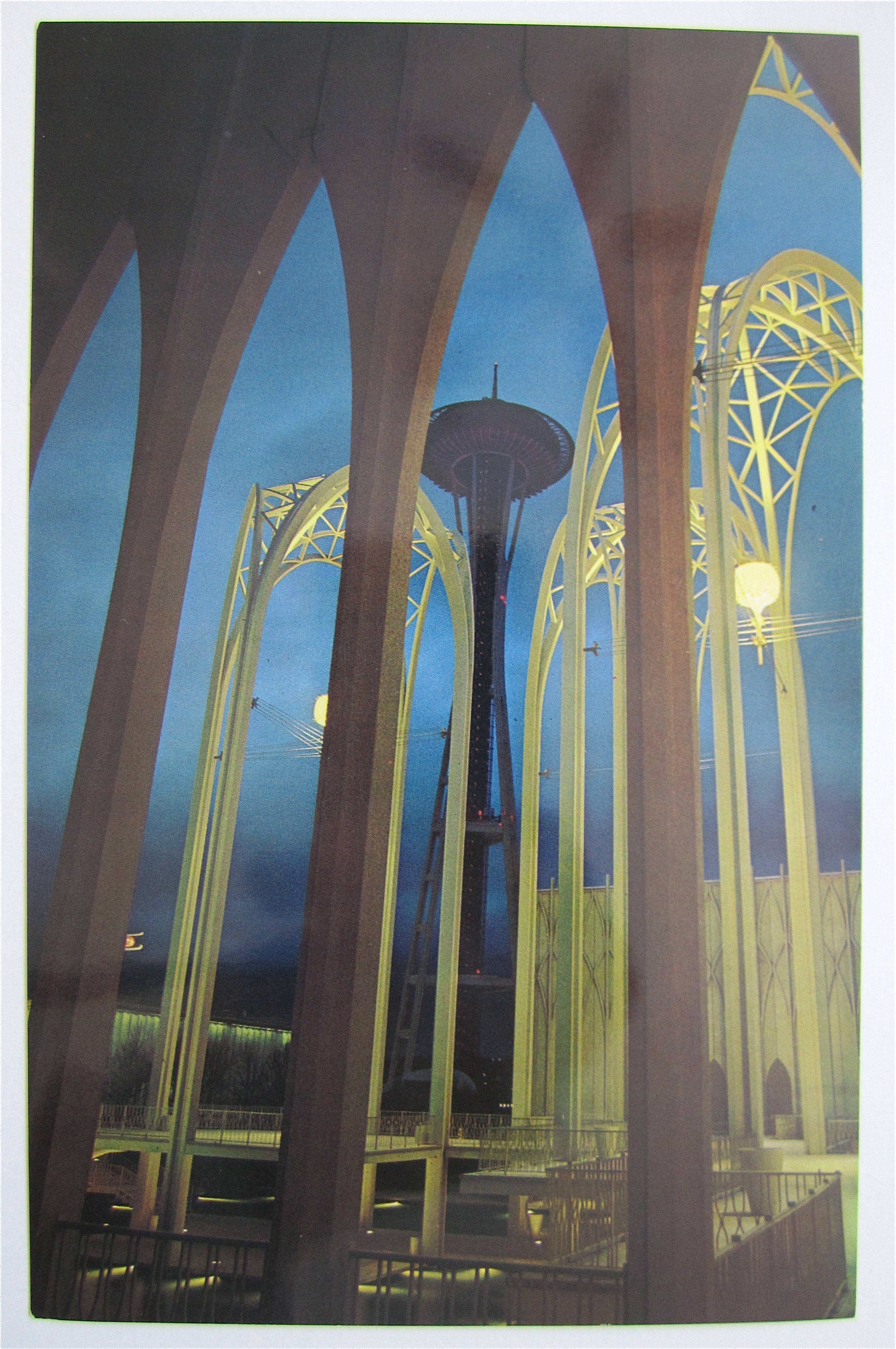 Space Needle Thru Arches, Seattle World's Fair Postcard
