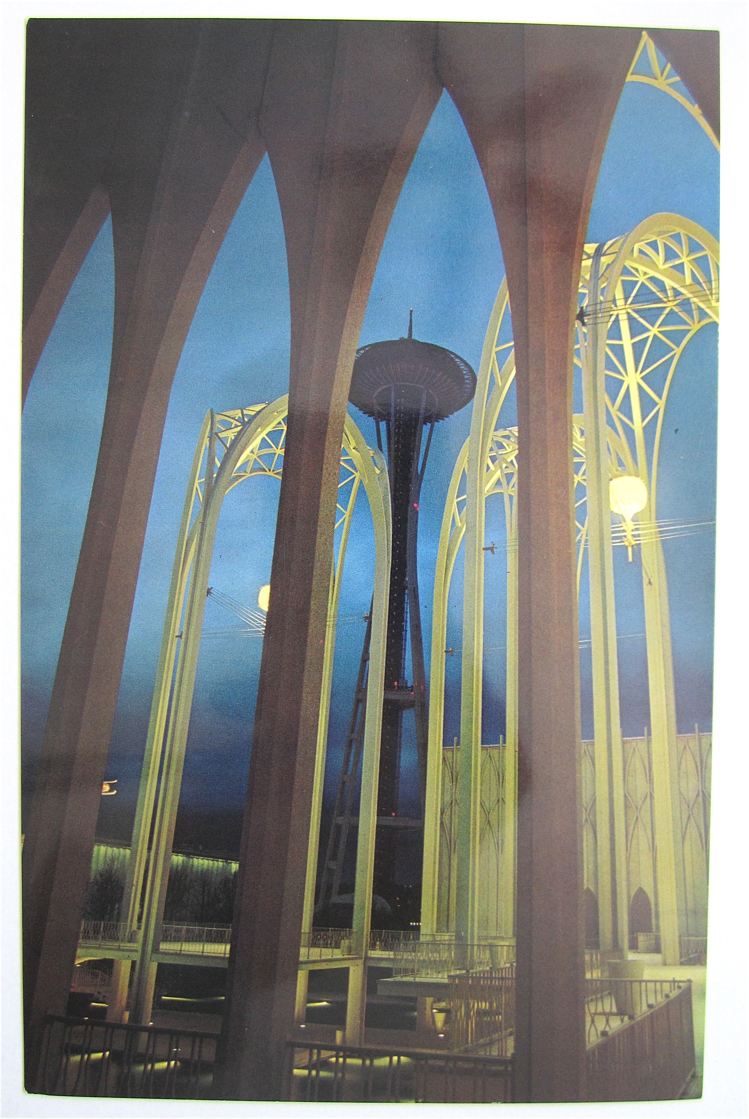 Space Needle Thru Arches, Seattle World's Fair Postcard
