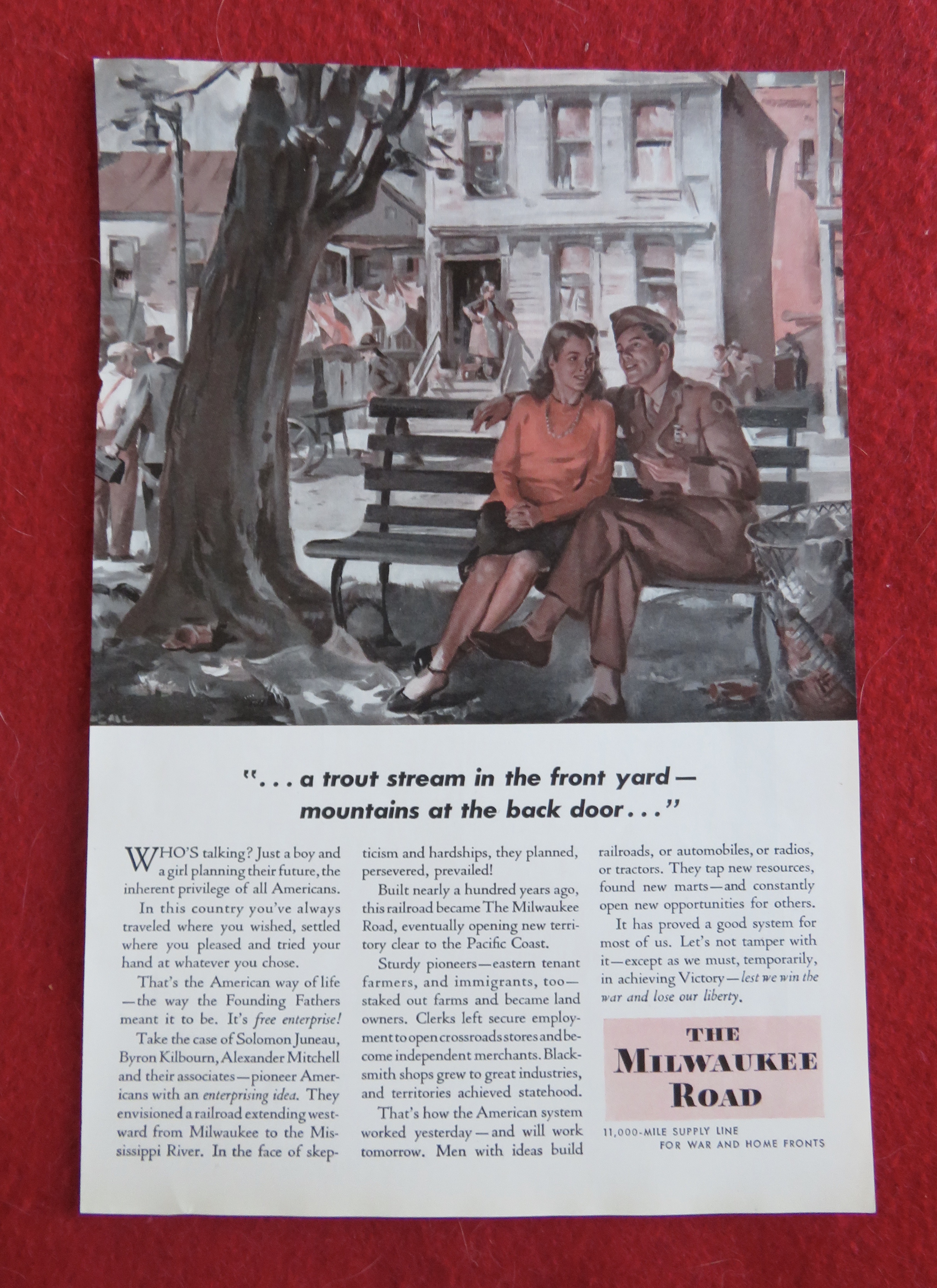 1944 The Milwaukee Road with Soldier Sitting with Woman