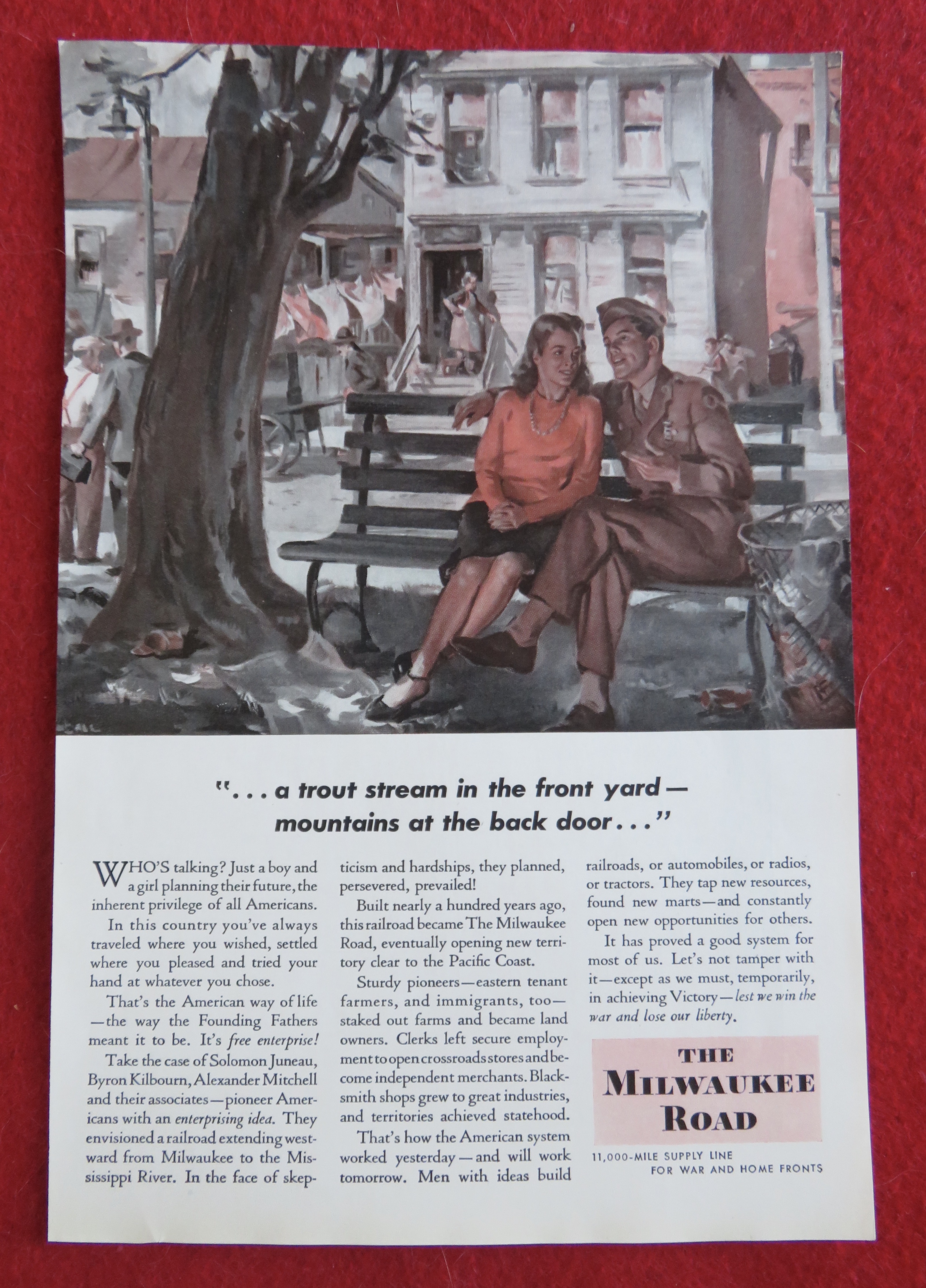 1944 The Milwaukee Road with Soldier Sitting with Woman