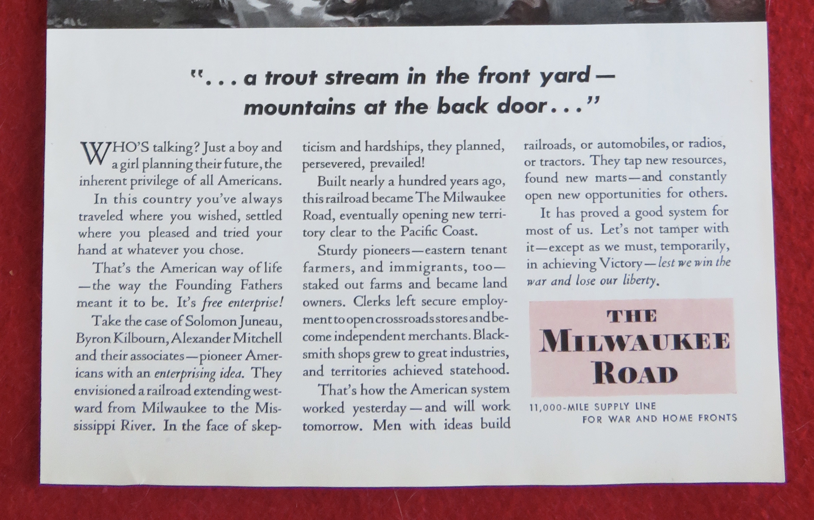 1944 The Milwaukee Road with Soldier Sitting with Woman