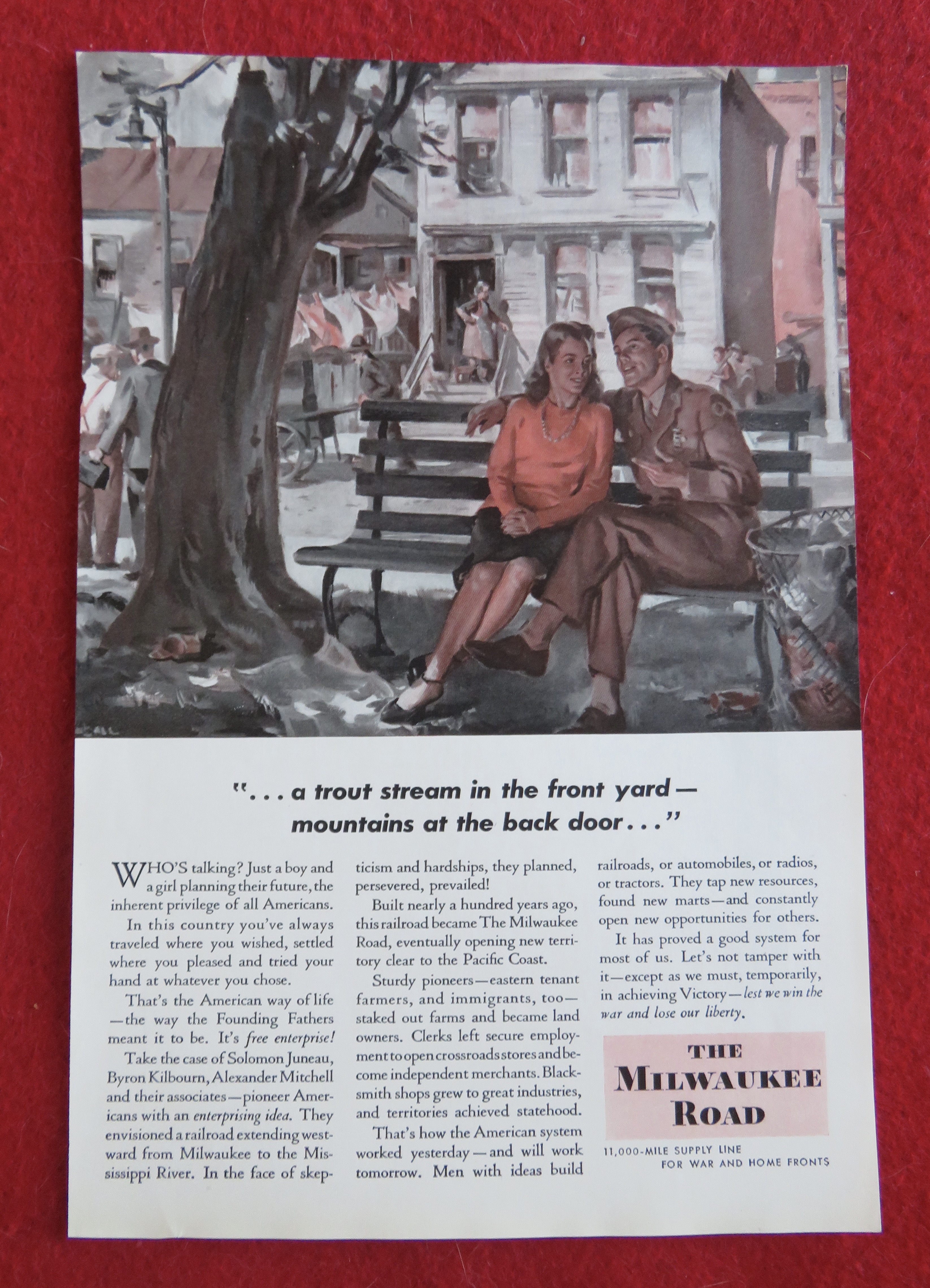 1944 The Milwaukee Road with Soldier Sitting with Woman