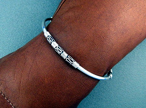 3 Sterling Silver Bangle Bali Bracelets