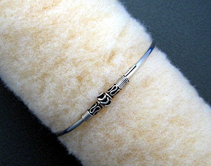 3 Sterling Silver Bangle Bali Bracelets