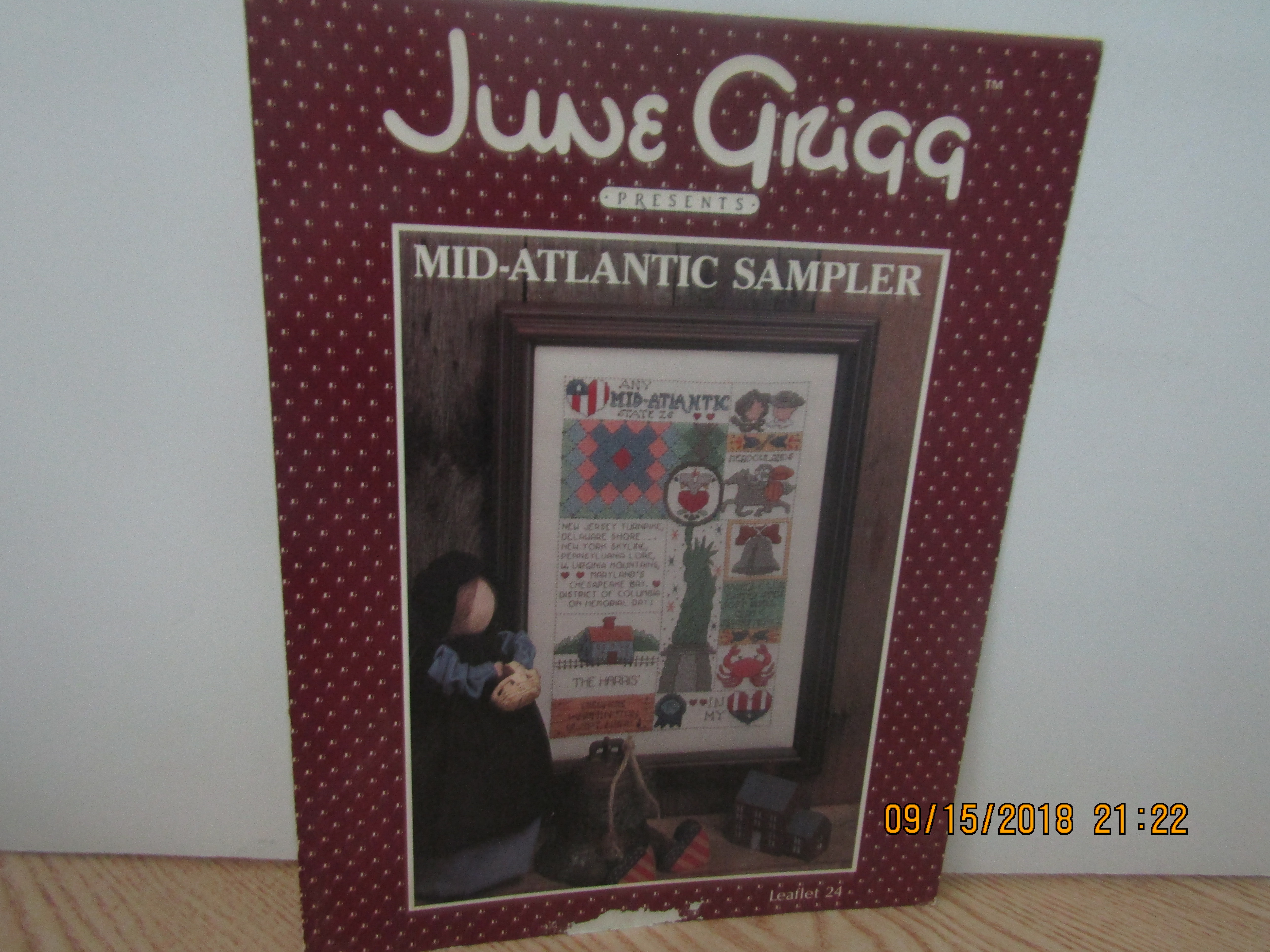 June Grigg Cross Stitch Book Mid-Atlantic Sampler #24