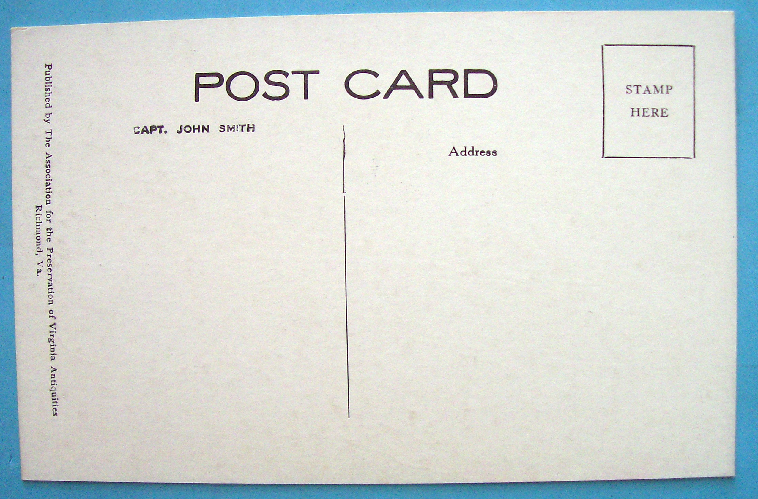Captain John Smith Postcard
