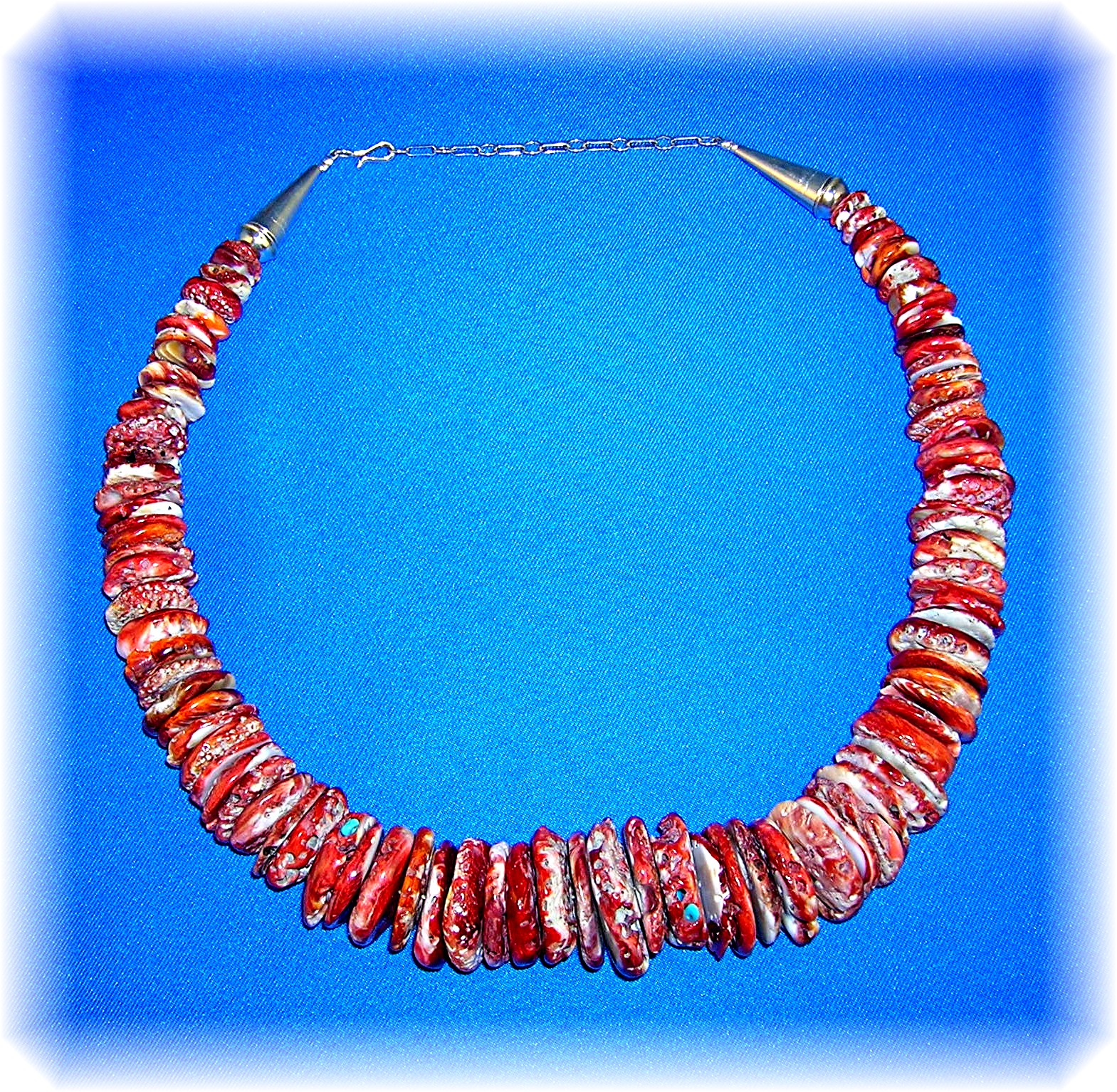 Necklace  Spiny Oyster  Sterling Silver Clasp