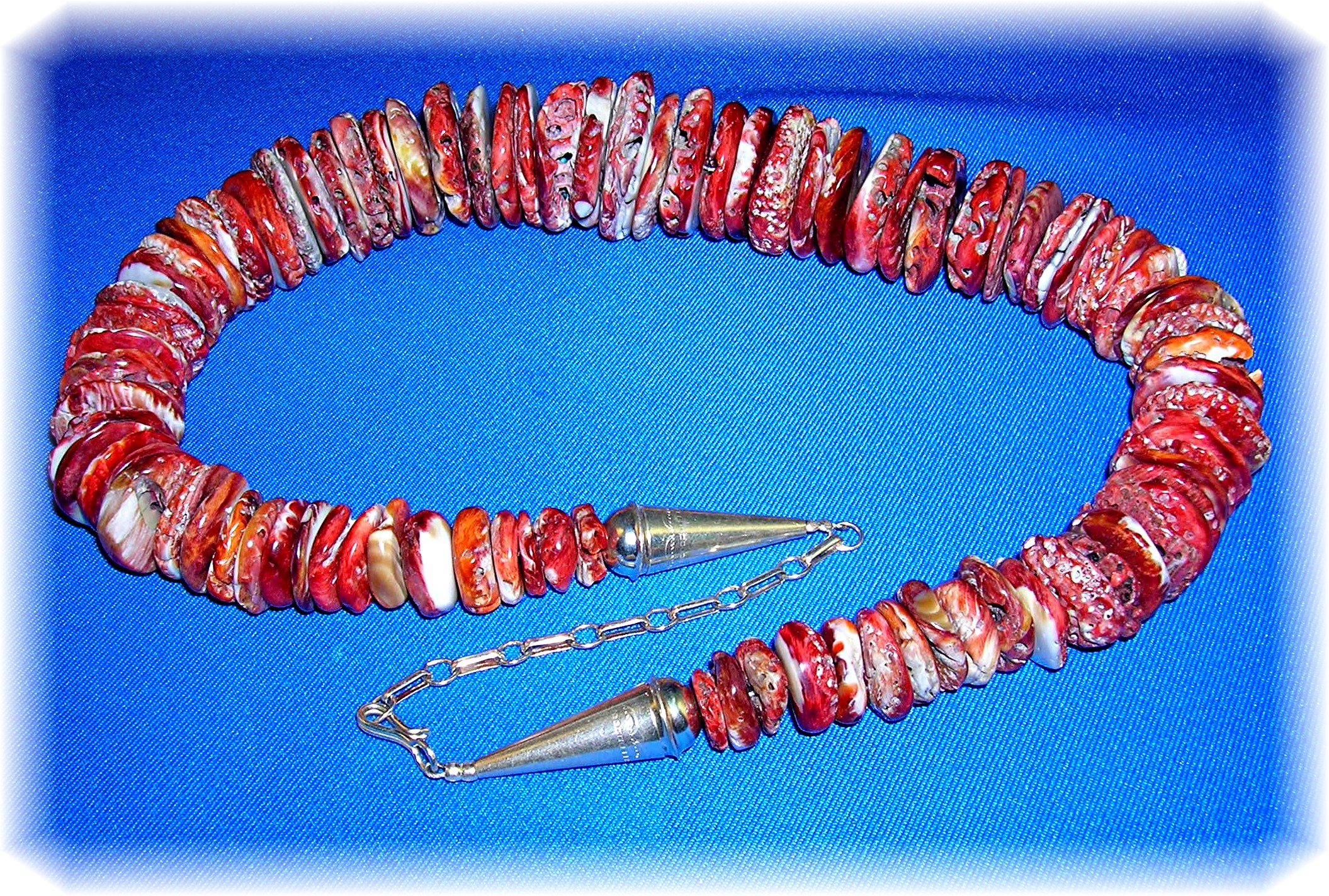 Necklace  Spiny Oyster  Sterling Silver Clasp
