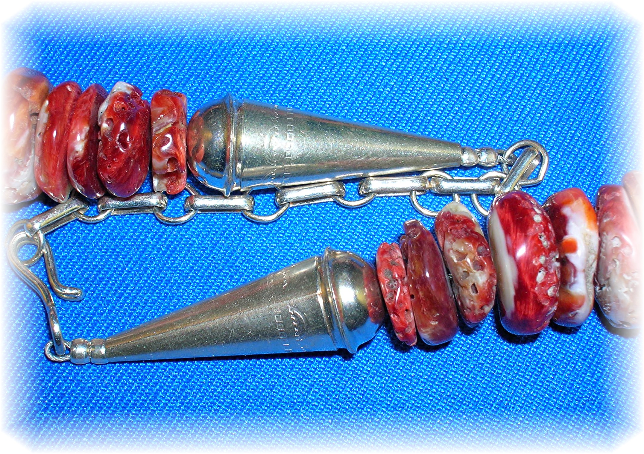 Necklace  Spiny Oyster  Sterling Silver Clasp