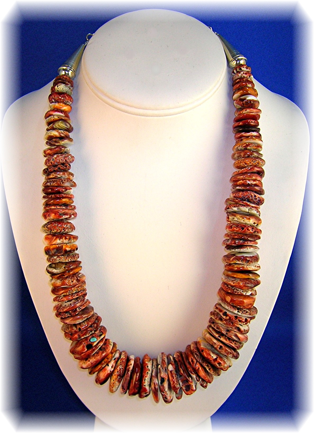 Necklace  Spiny Oyster  Sterling Silver Clasp