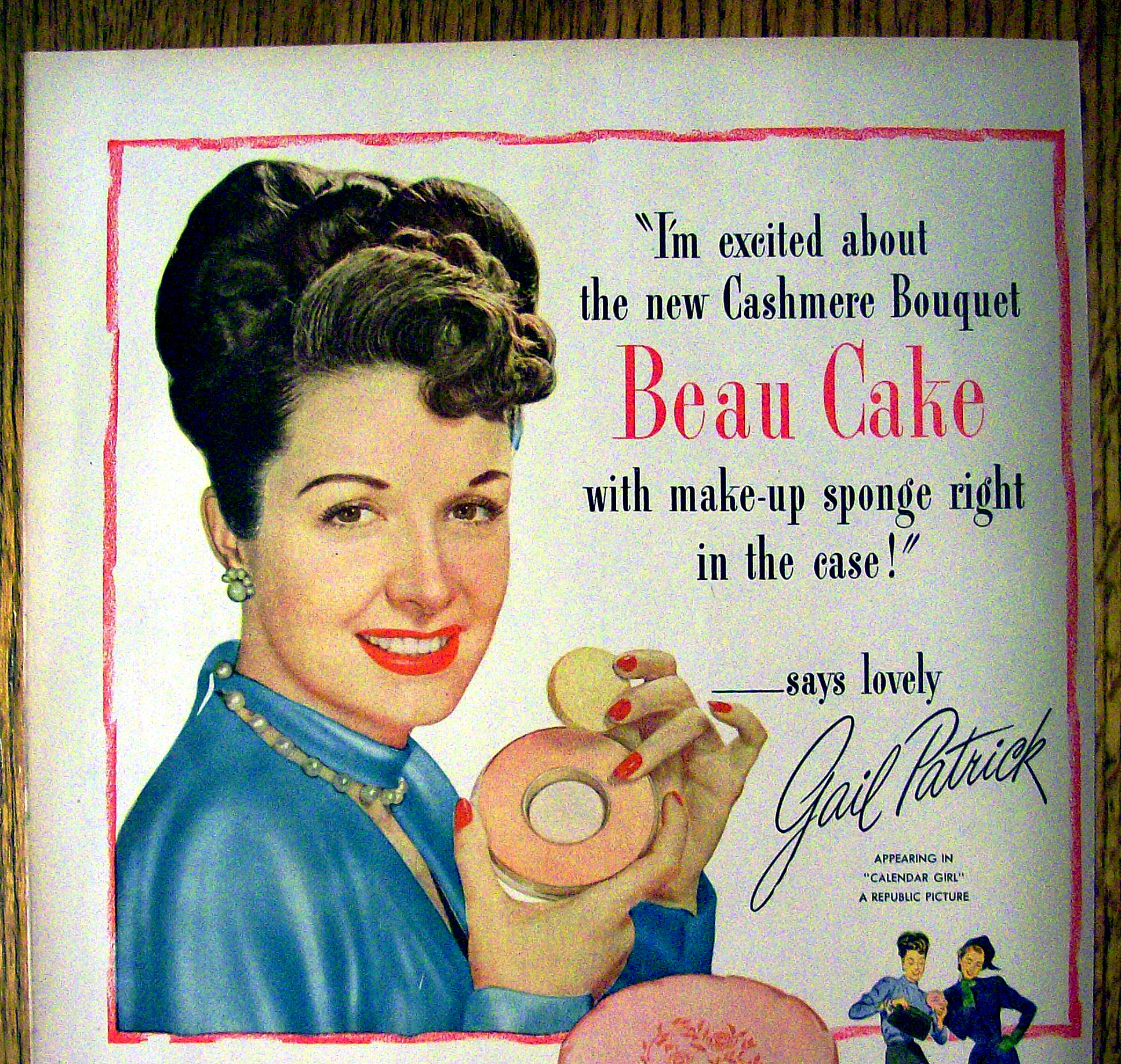 1947 Cashmere Bouquet Beau Cake with Gail Patrick