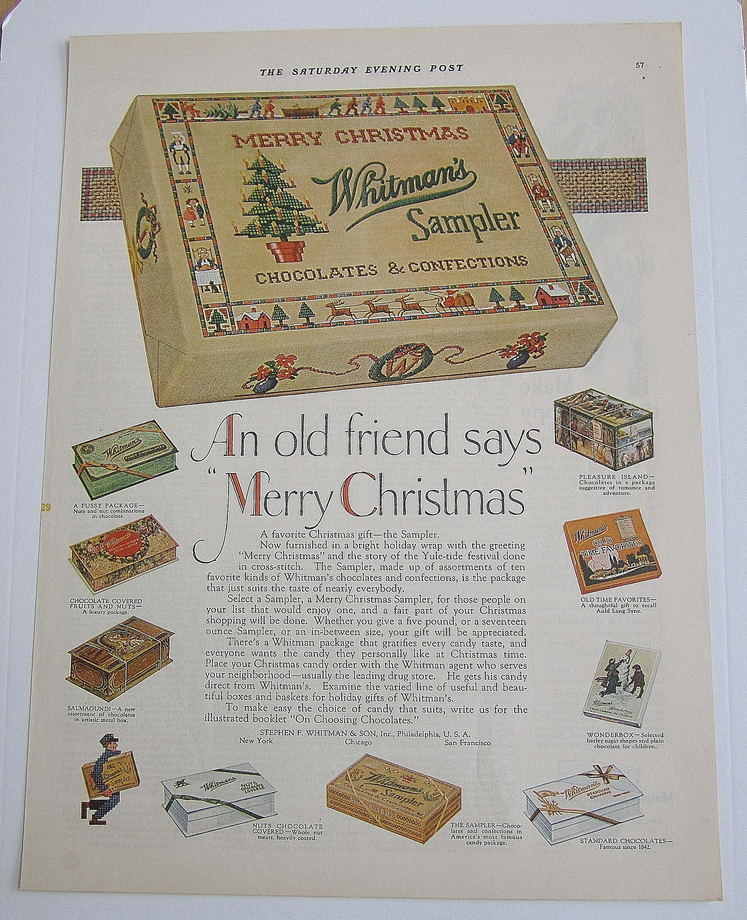 1924 Whitman's Sampler With Variety Of Candy Boxes