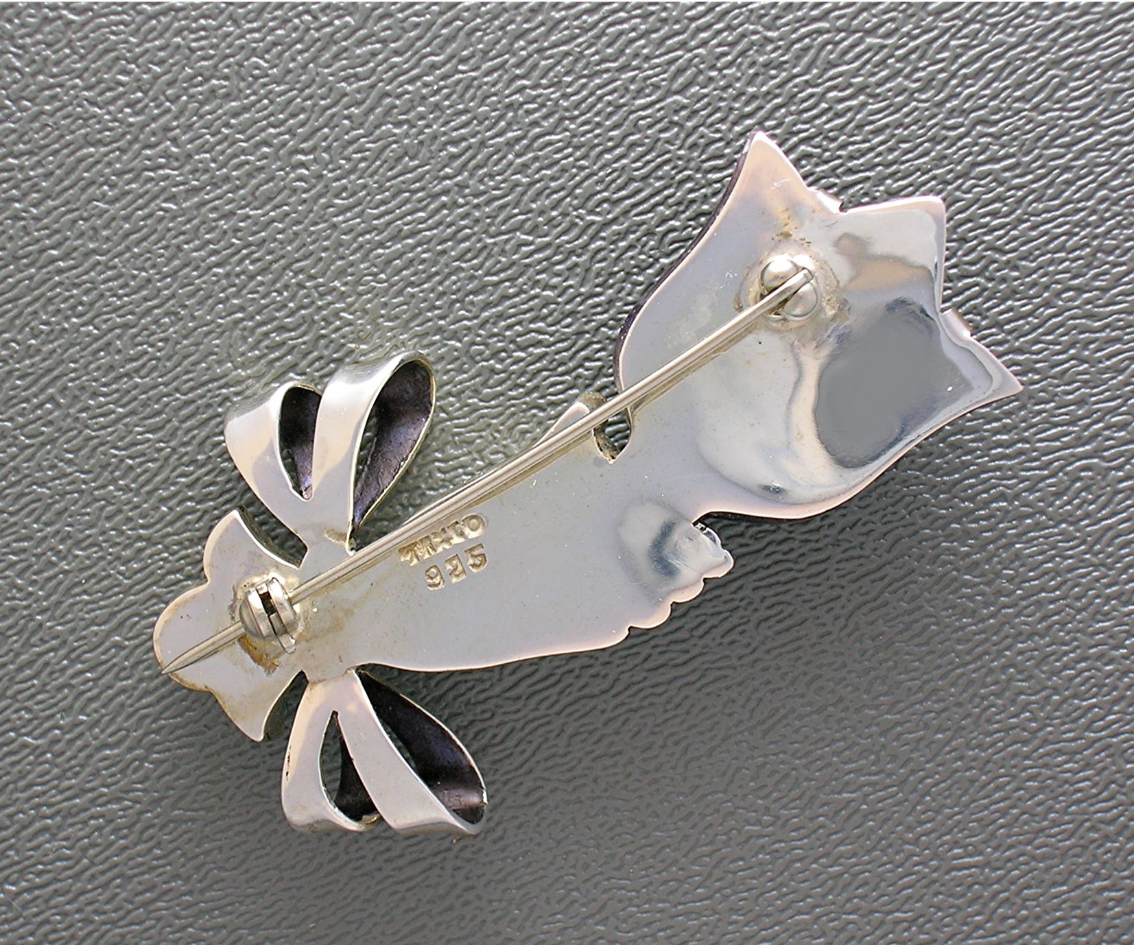 Brooch Spratling Style Silver Hand and Amethyst Tulip