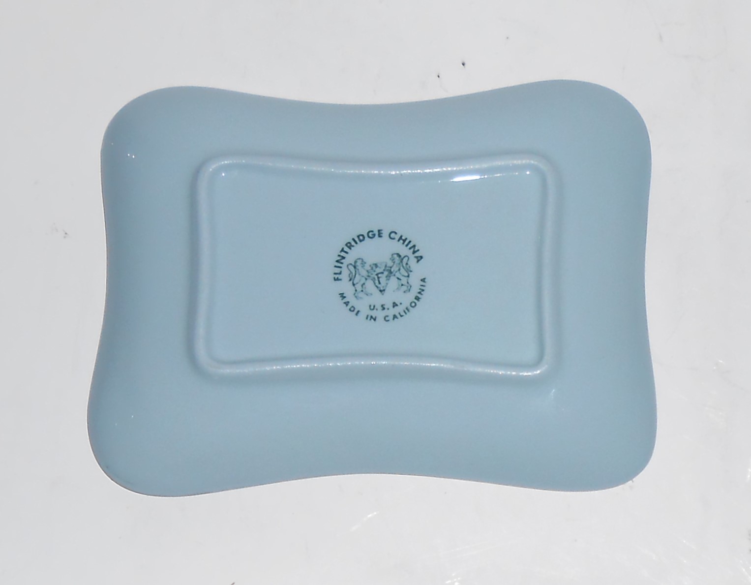 Flintridge China Platinum True Love Strata Blue Ashtray