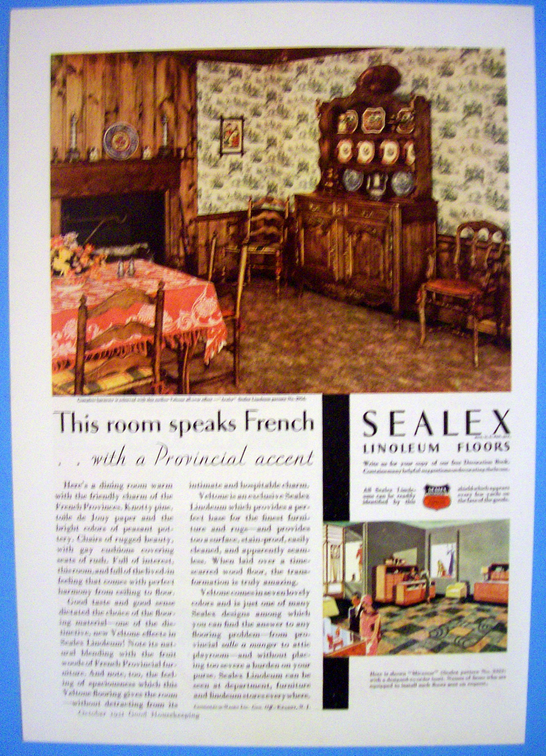 1931 Sealex Linoleum Floors w/ Provincial Accent