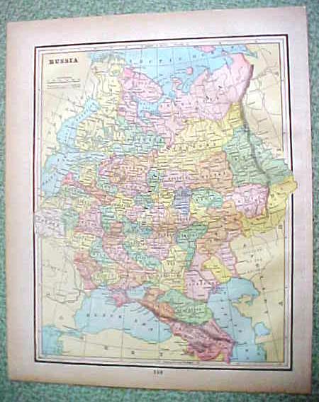 Antique Map Russia Austria 1894