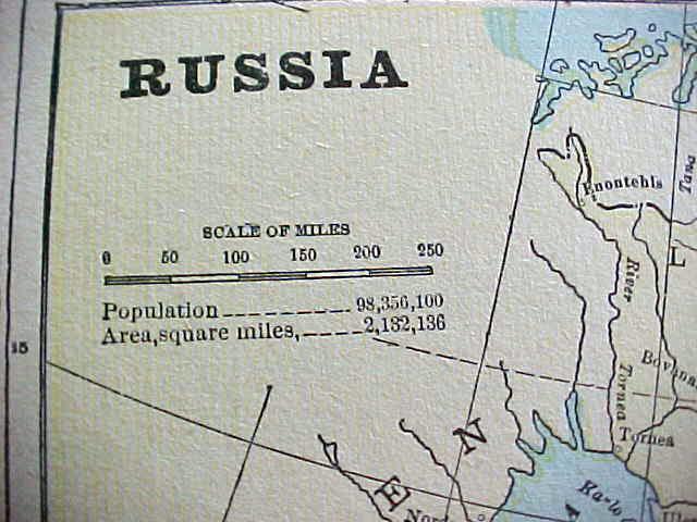 Antique Map Russia Austria 1894