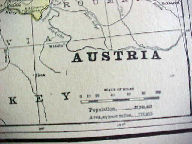 Antique Map Russia Austria 1894