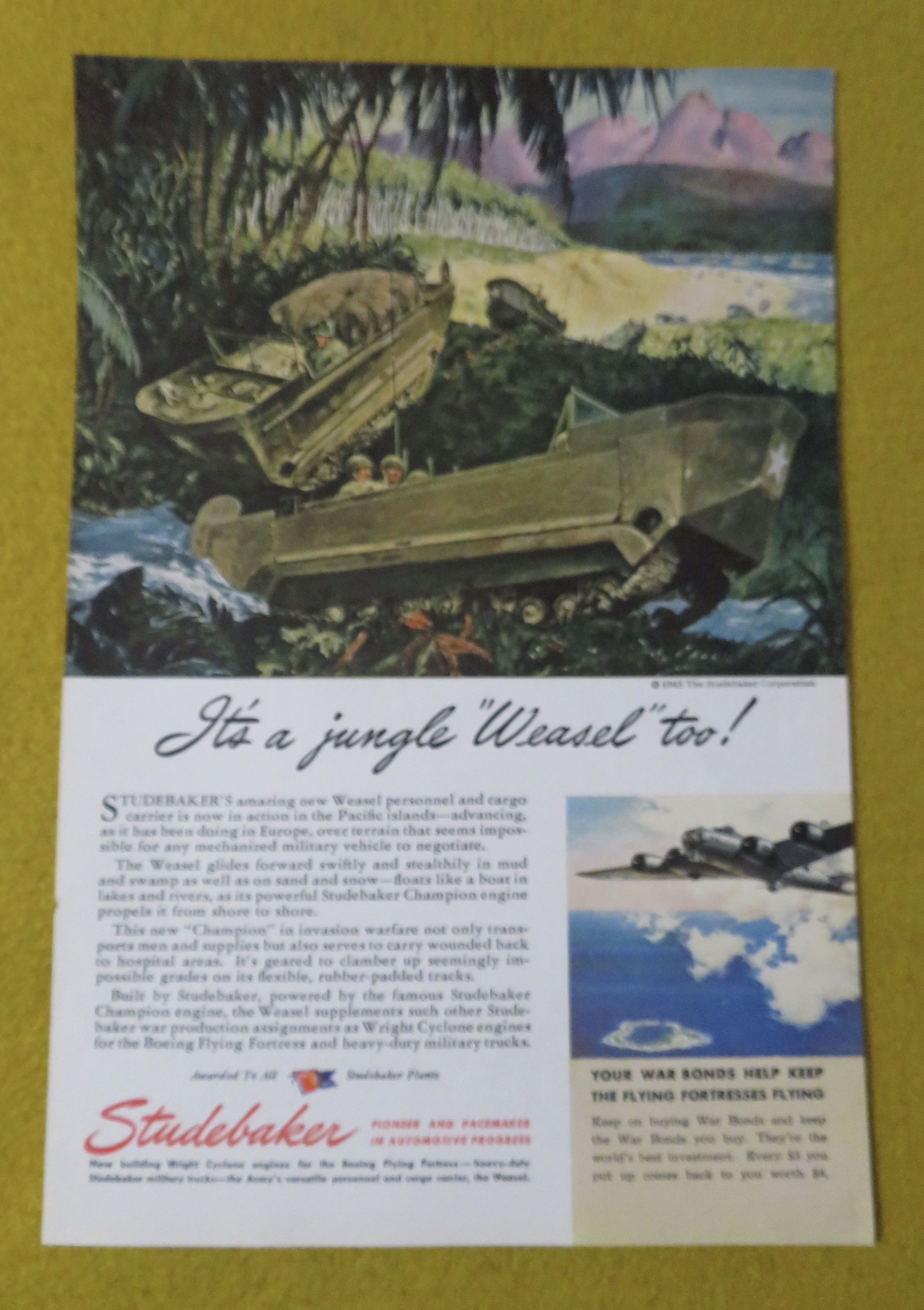 1945 Studebaker with Soldiers In A Jungle Weasel
