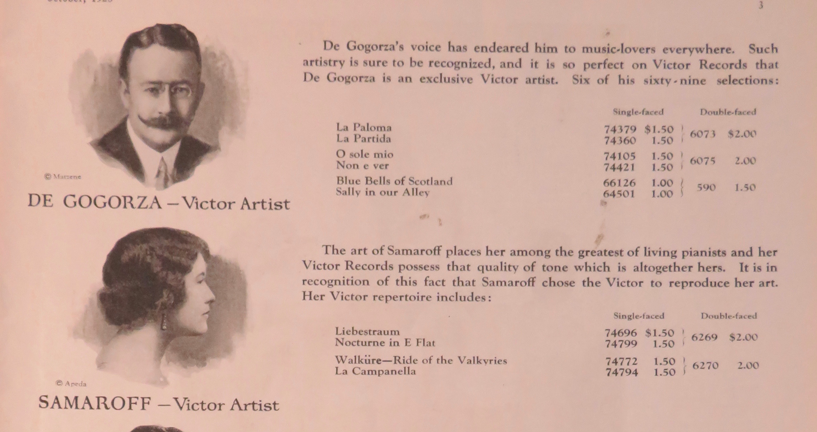 1923 Victrola with De Gogorza, Samaroff & Zimbalist