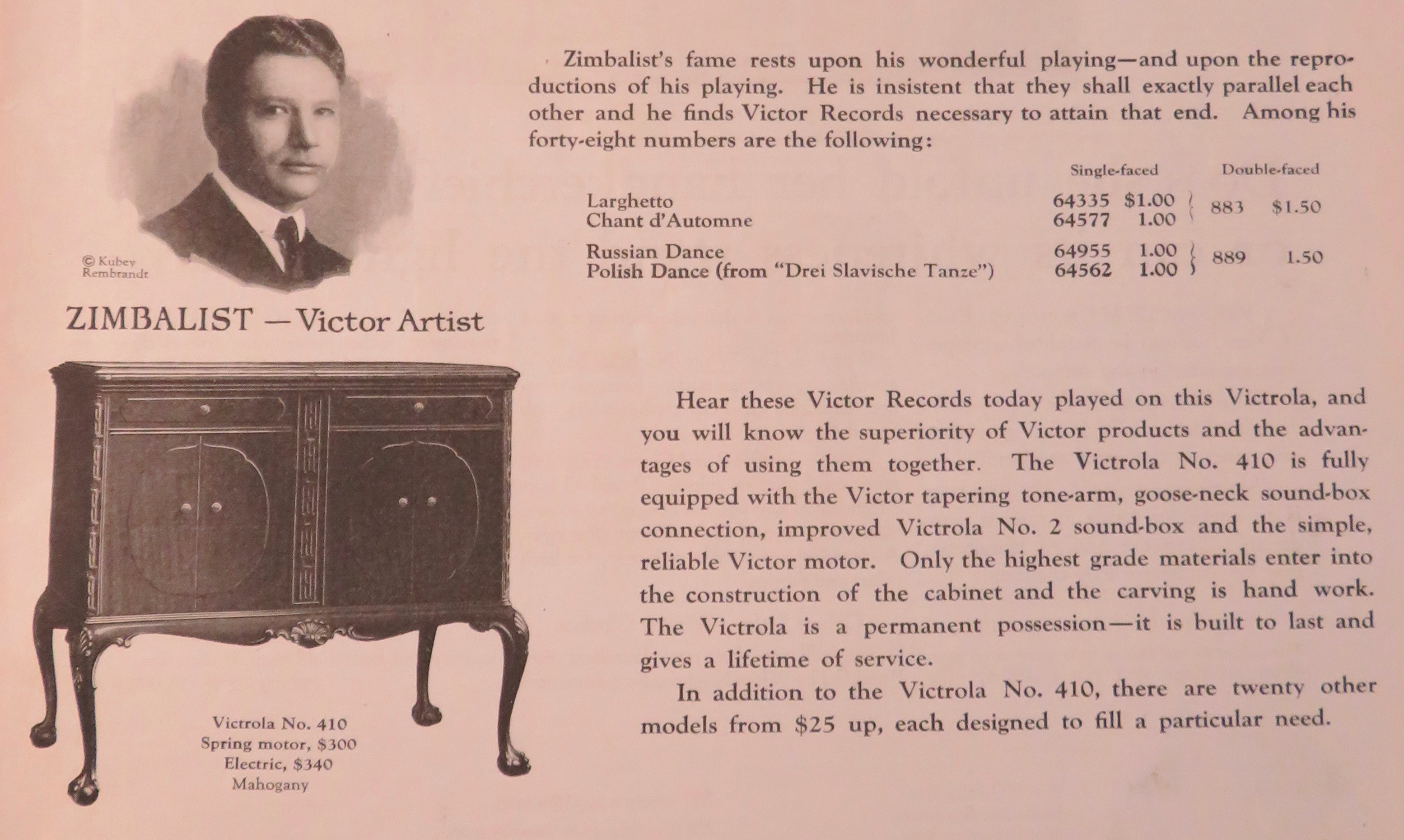 1923 Victrola with De Gogorza, Samaroff & Zimbalist