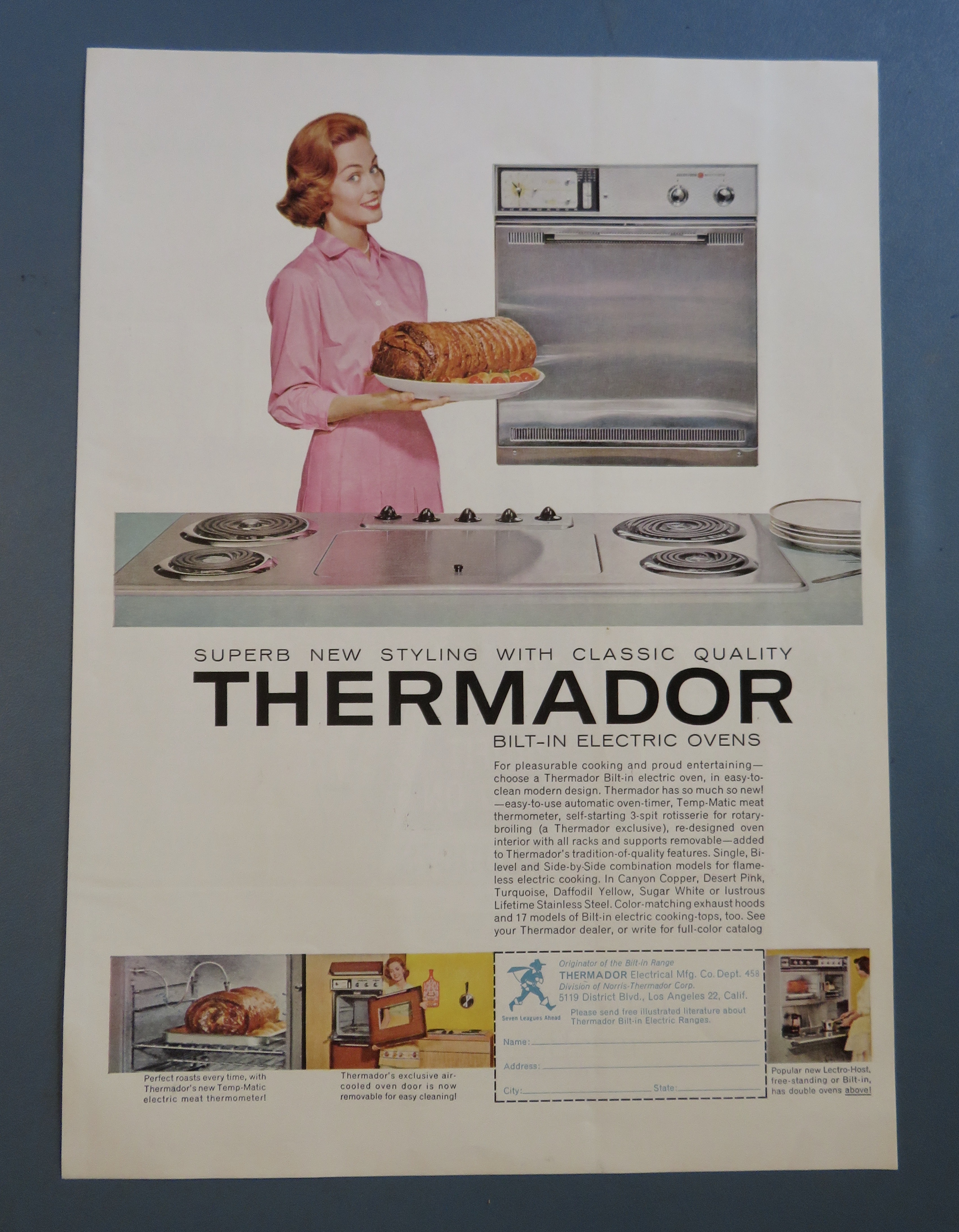 1961 Thermador Bilt In Electric Oven w/Woman & Roast