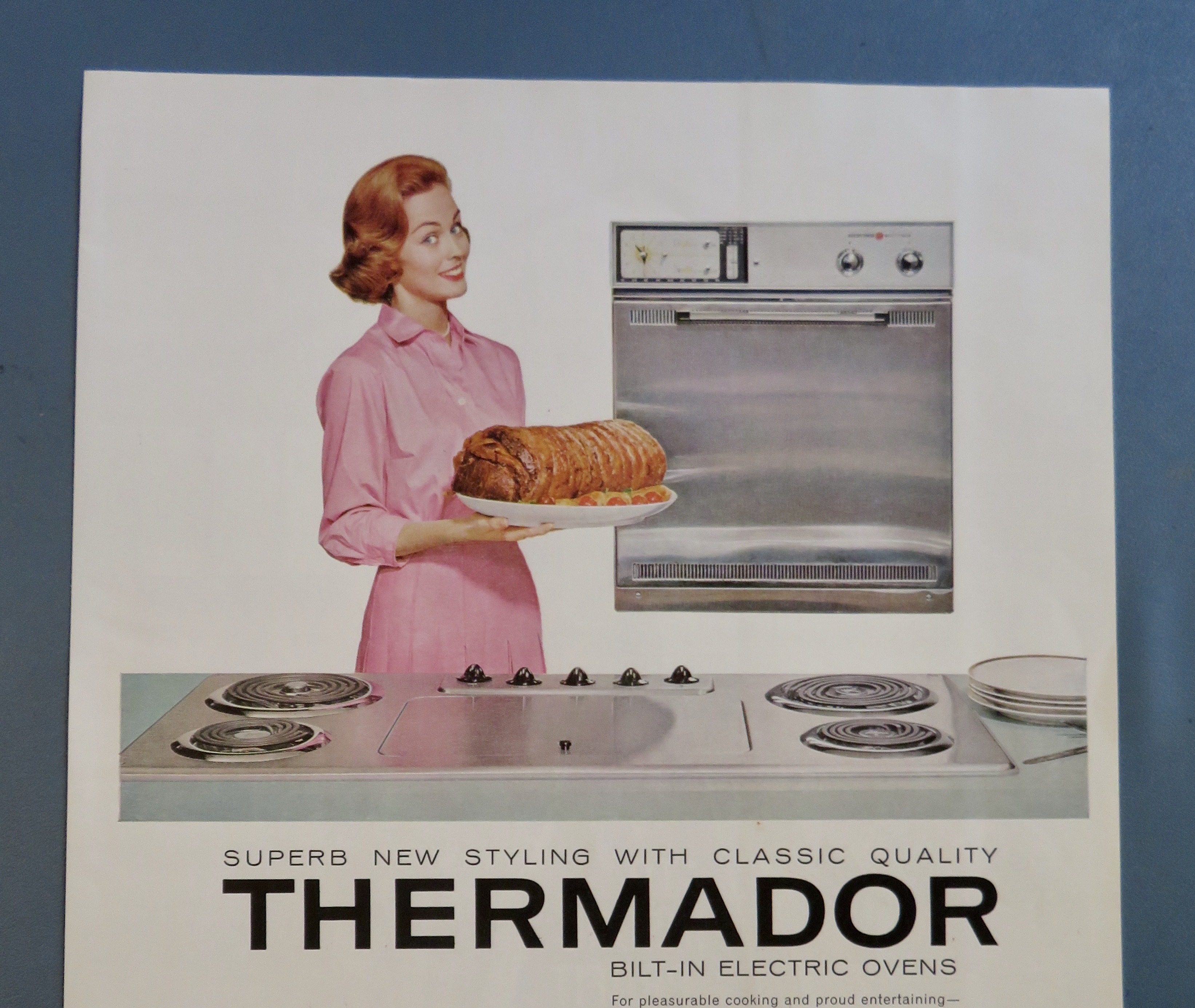1961 Thermador Bilt In Electric Oven w/Woman & Roast