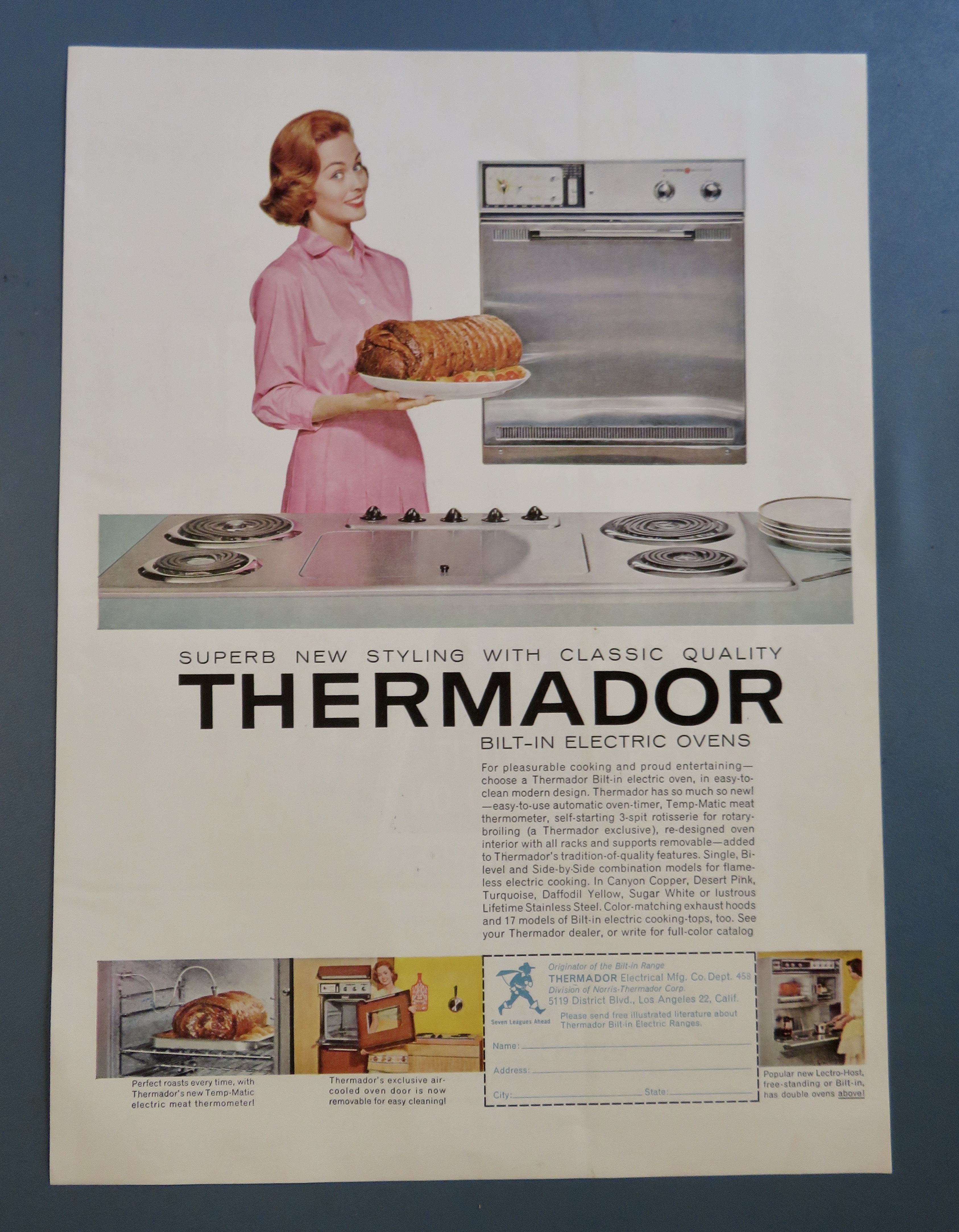 1961 Thermador Bilt In Electric Oven w/Woman & Roast