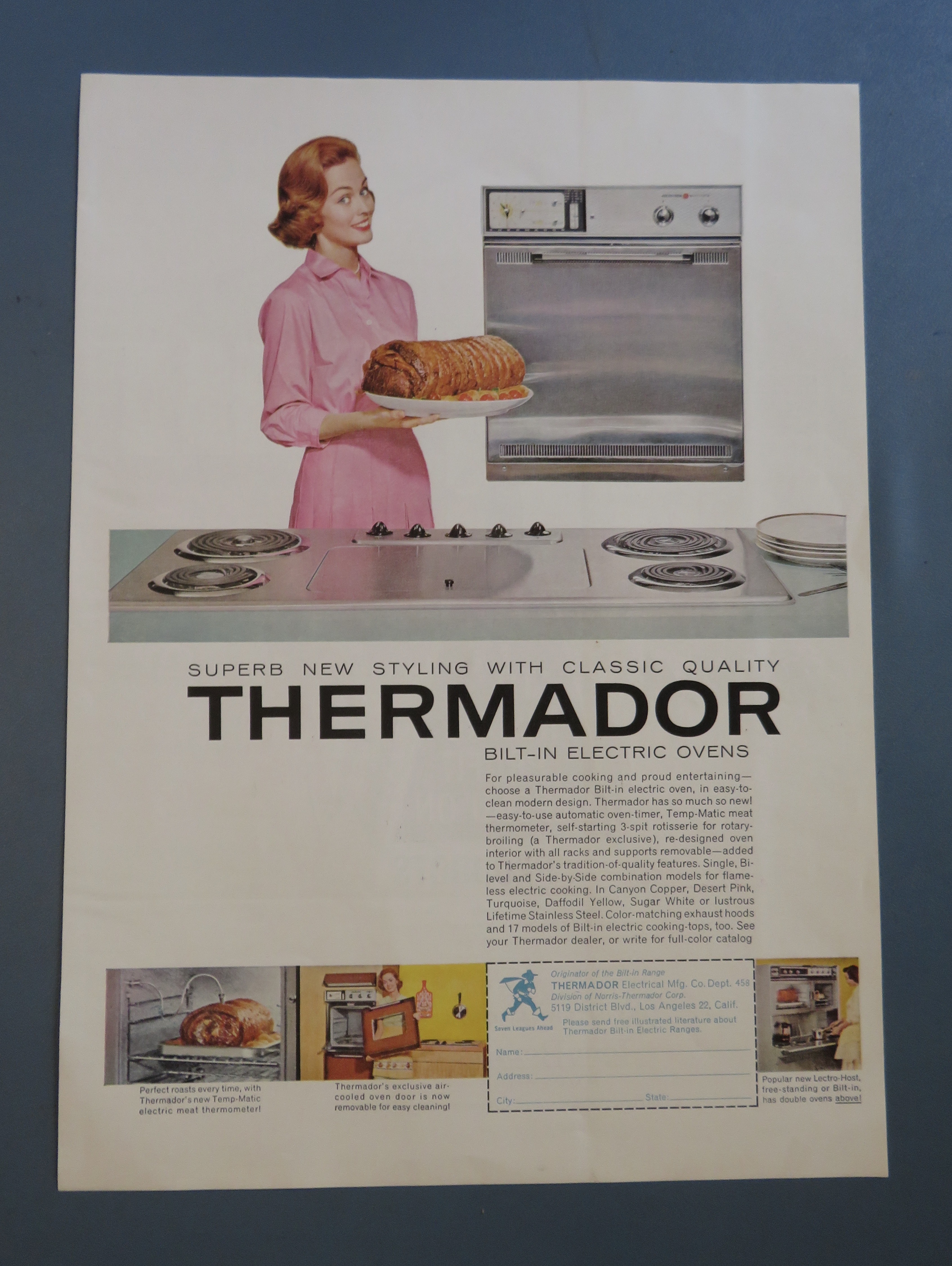 1961 Thermador Bilt In Electric Oven w/Woman & Roast