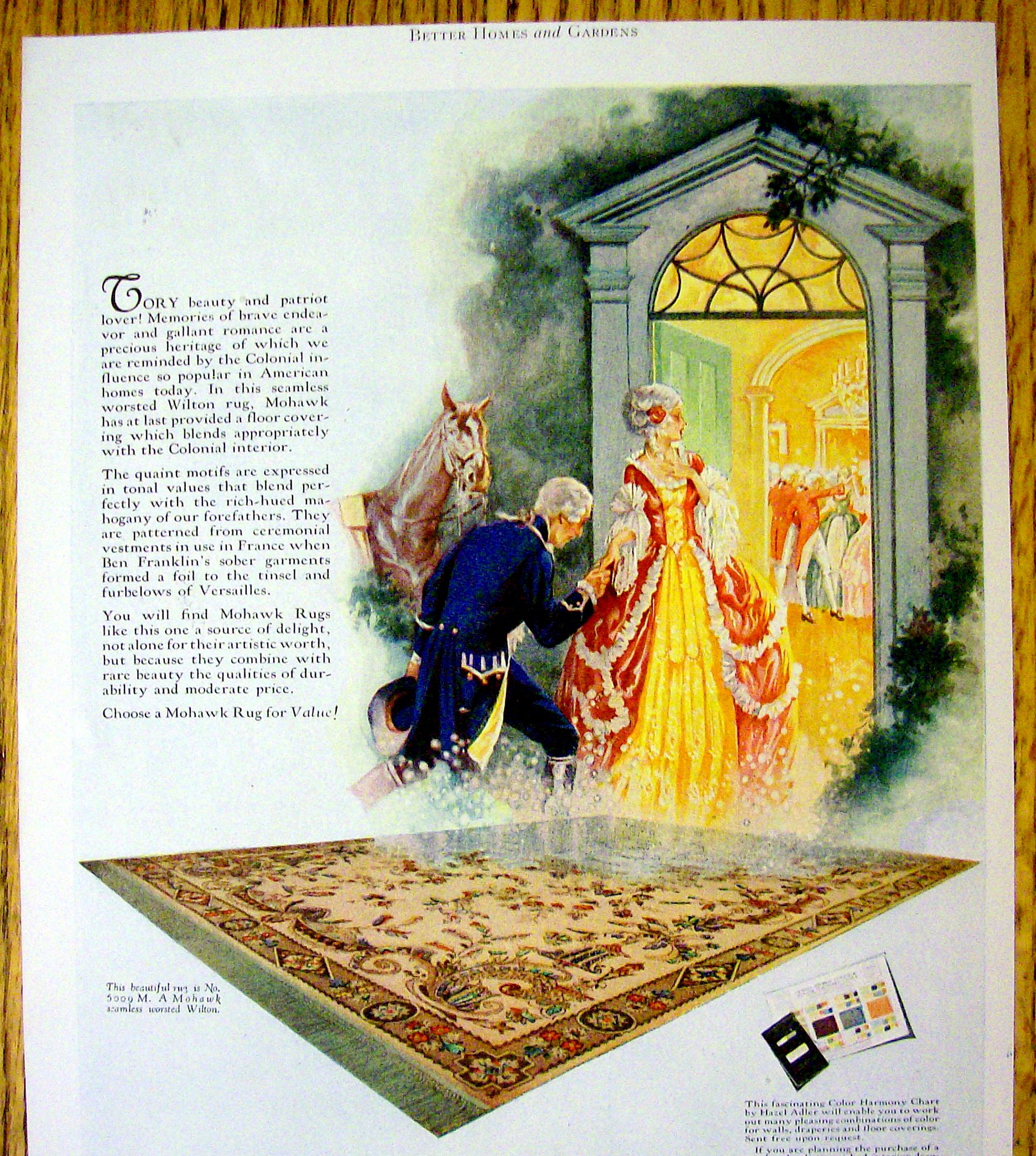 1927 Mohawk Rugs & Carpets with Colonial Couple