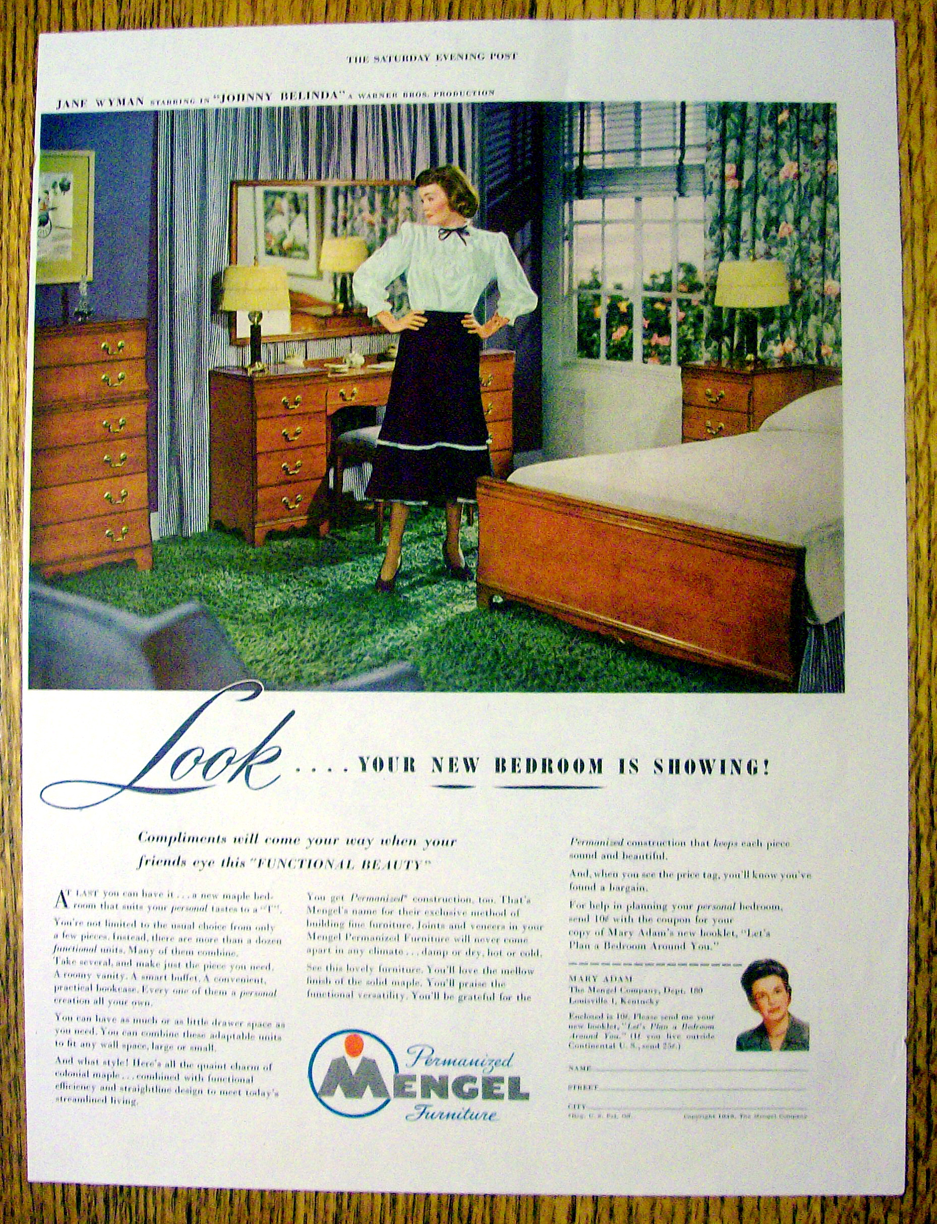 1948 Mengel Furniture with Jane Wyman