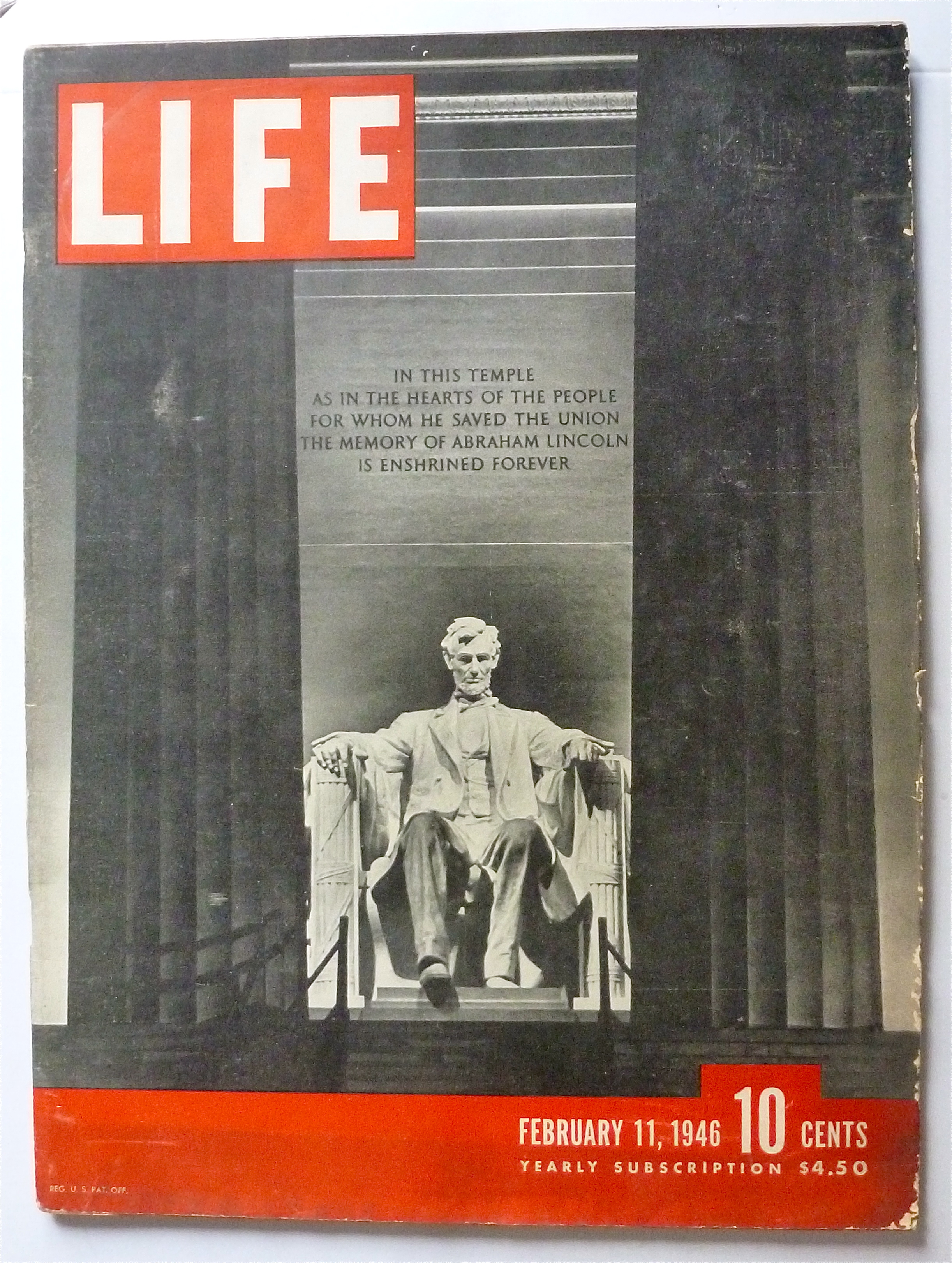 Life Magazine February 11, 1946 Lincoln Memorial