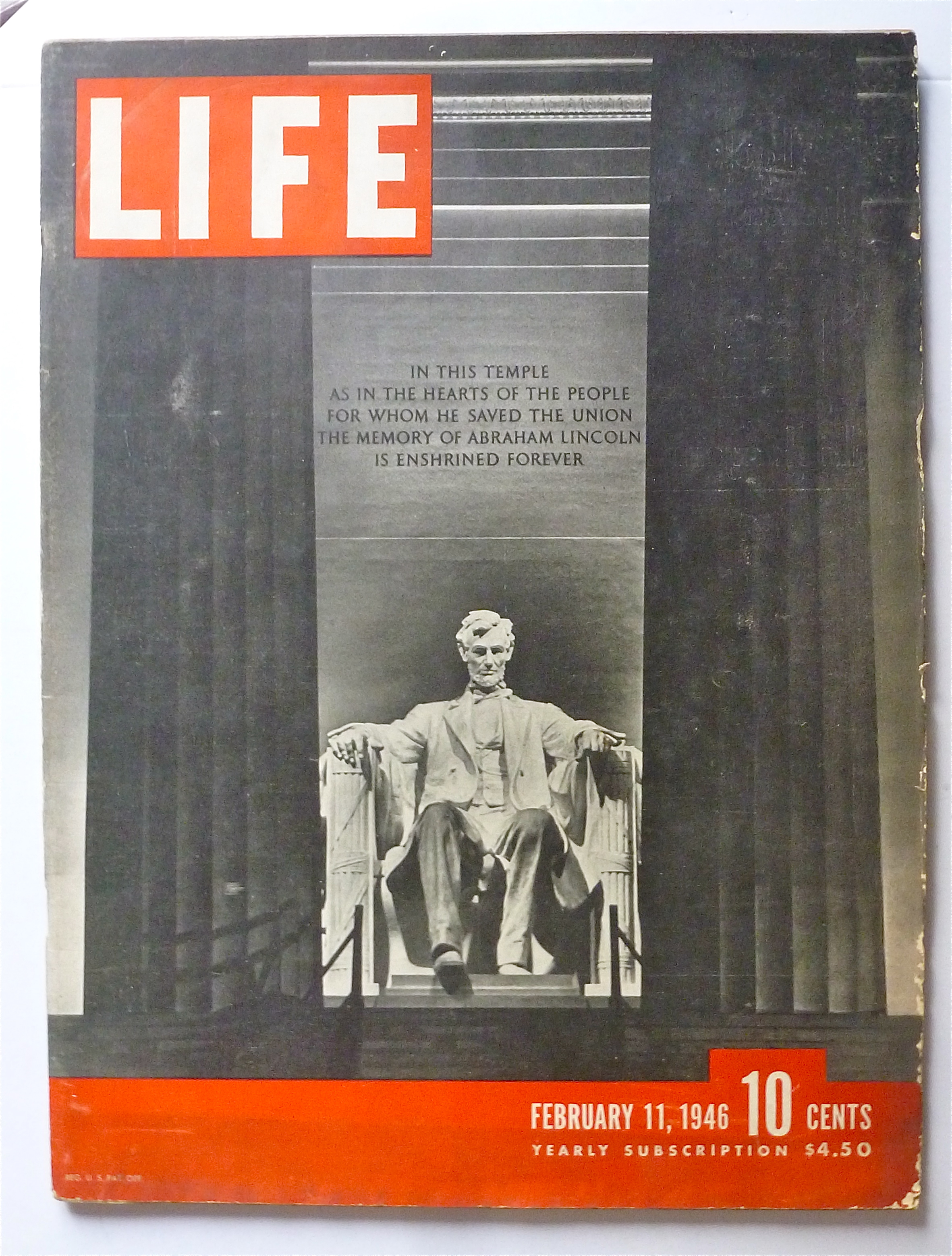 Life Magazine February 11, 1946 Lincoln Memorial