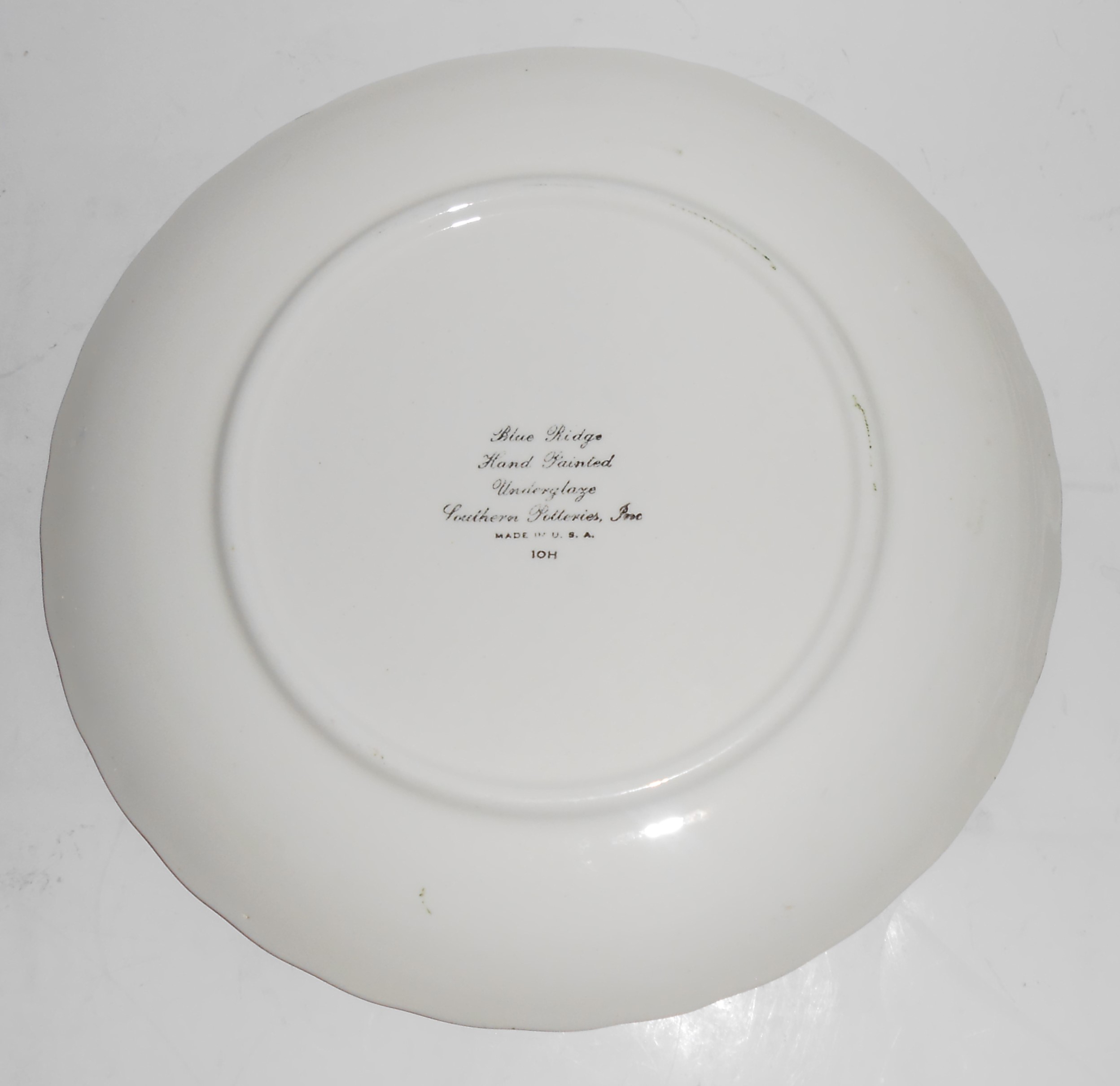 Blue Ridge Southern Potteries Flower Ring Dinner Plate