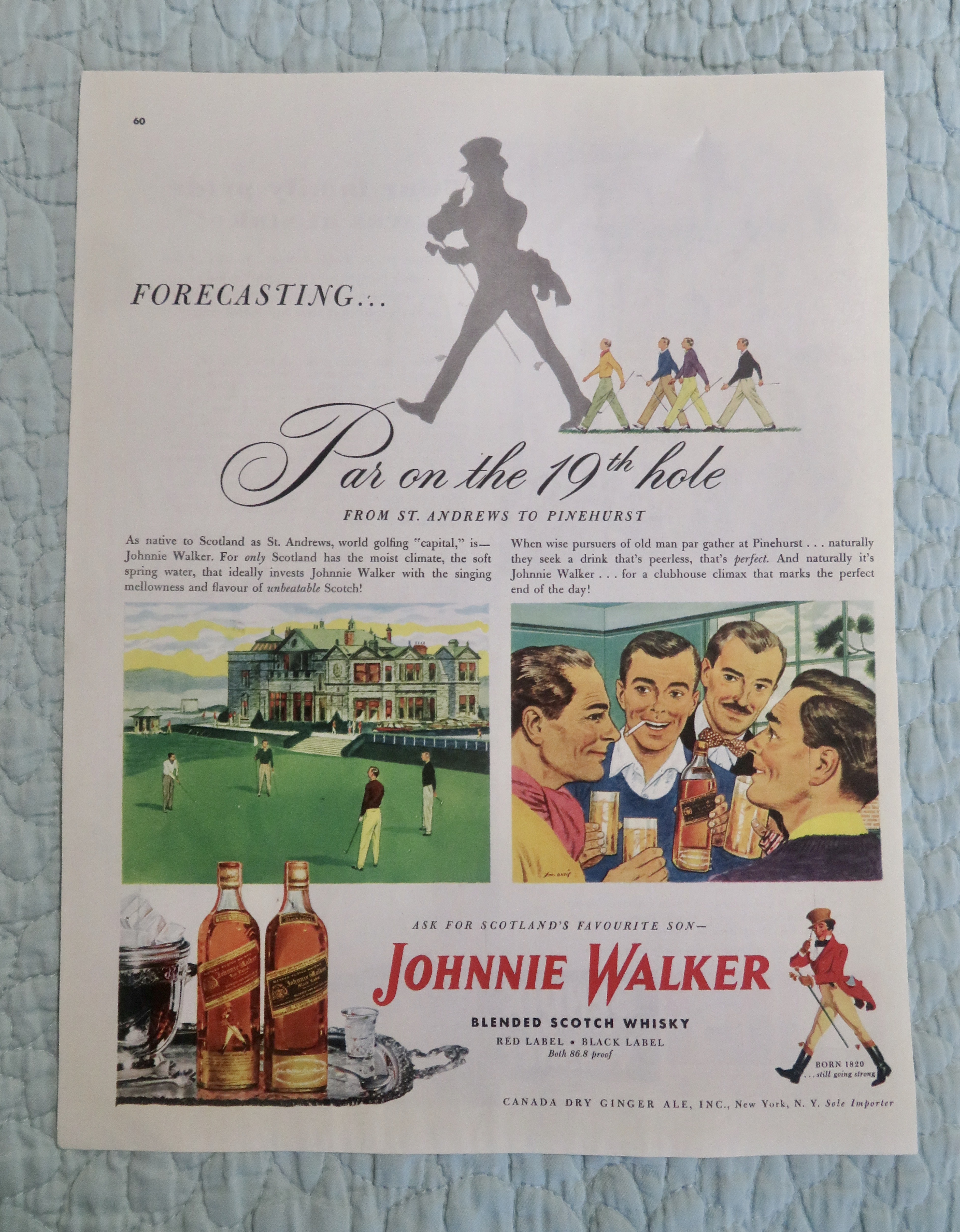 1948 Johnnie Walker Whiskey with Par On The 19th Hole