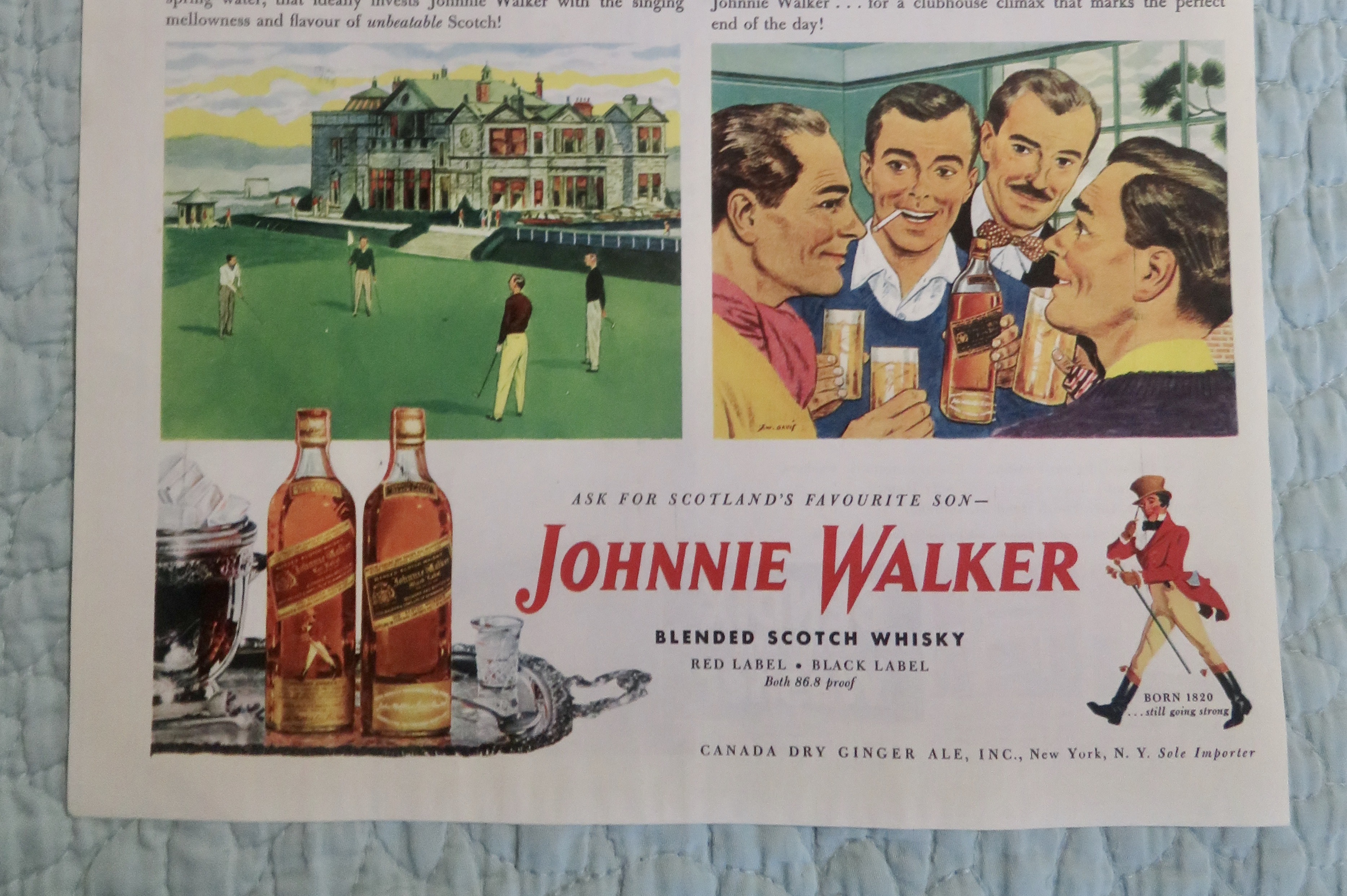 1948 Johnnie Walker Whiskey with Par On The 19th Hole