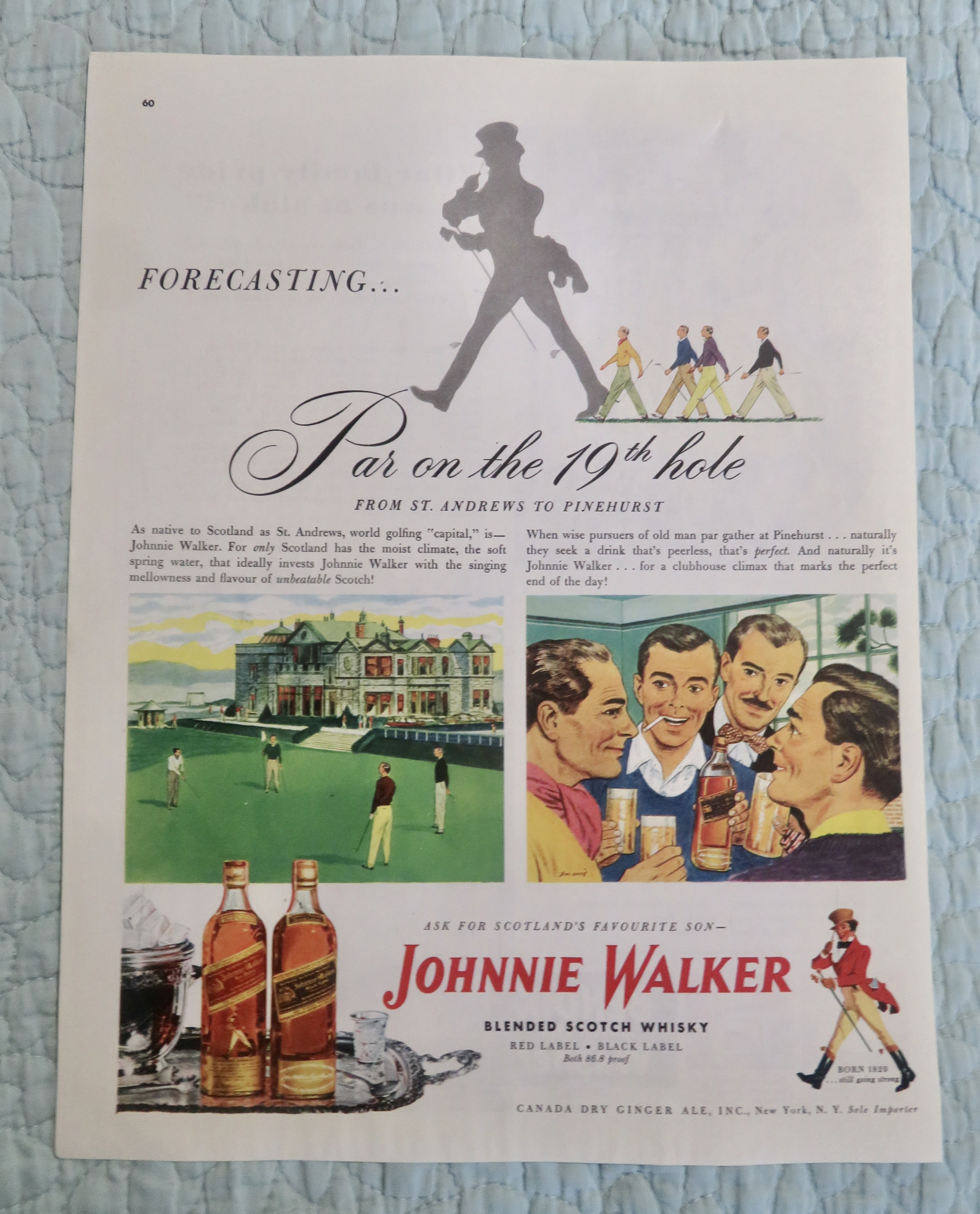 1948 Johnnie Walker Whiskey with Par On The 19th Hole