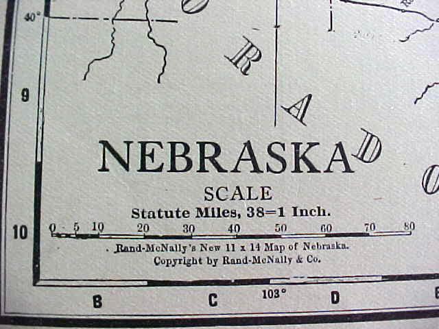 Antique Map Nebraska 1916 Rand McNally