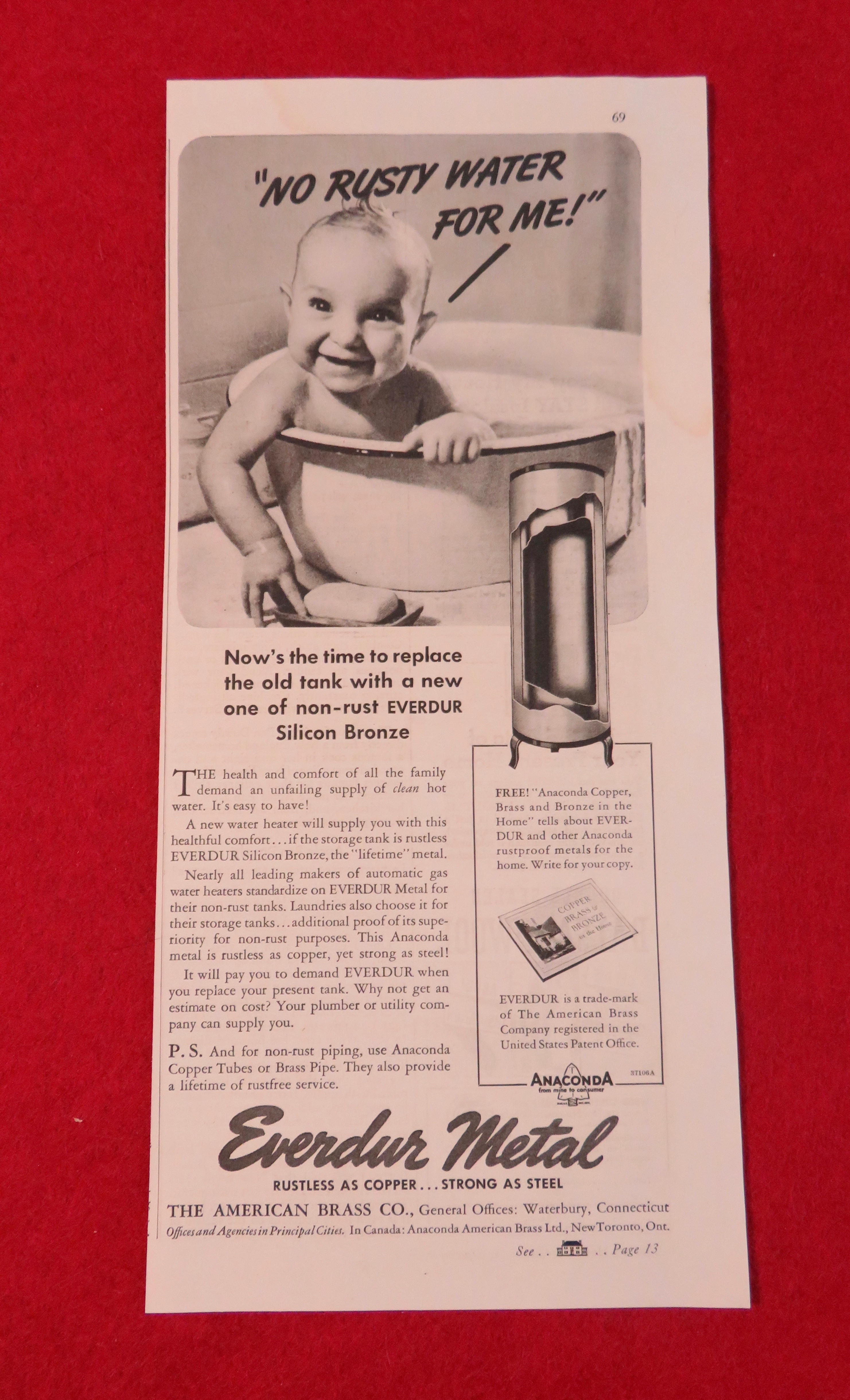 1937 Everdur Metal with Baby In A Metal Tub
