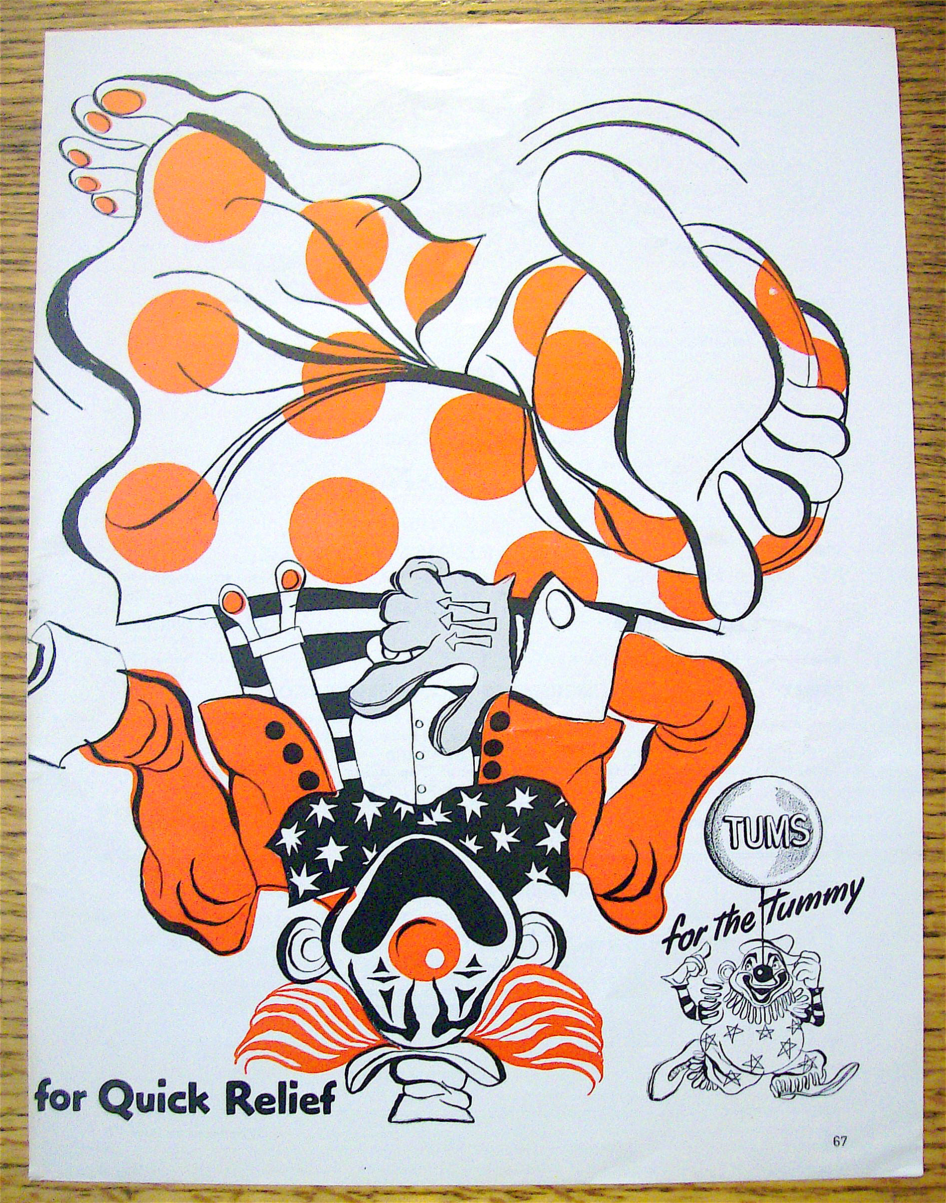 1953 Tums with The Circus Clown Standing On His Head